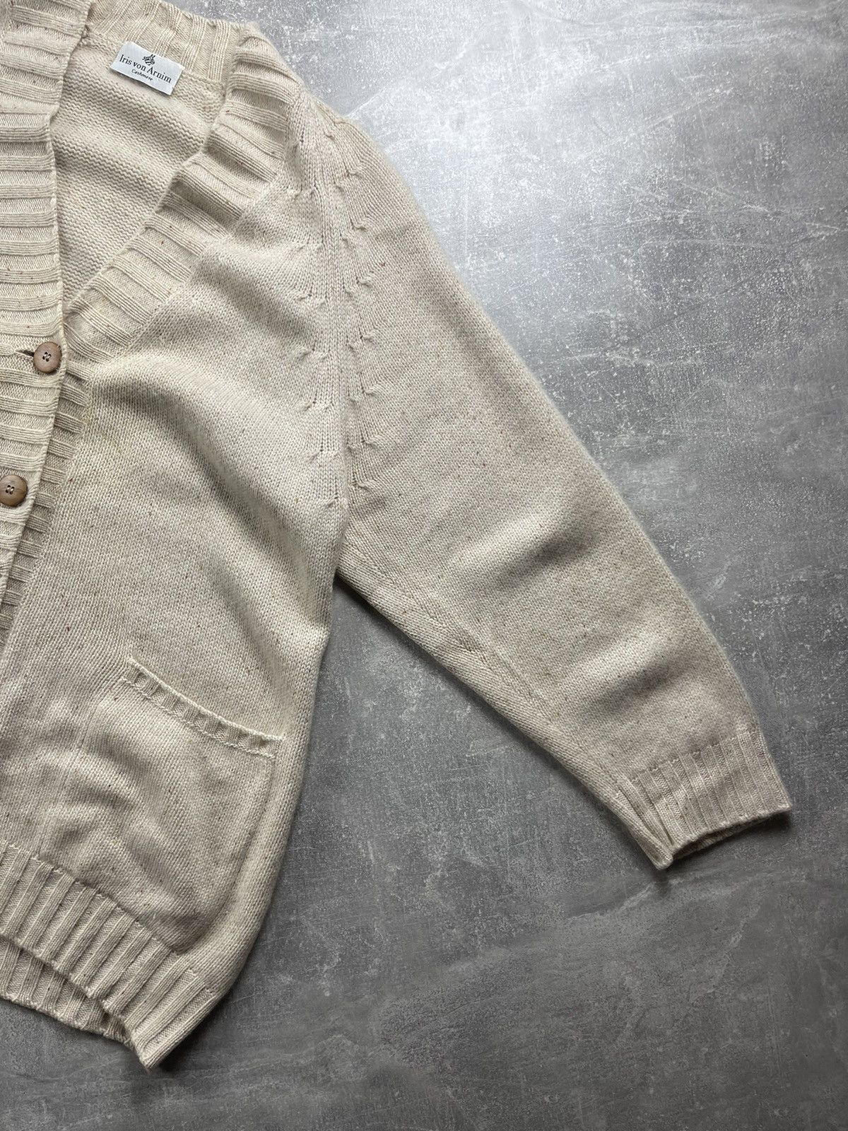 Iris von Arnim Iris von Arnim Cashmere Knit Cardigan Beige Button Longline Size M / US 6-8 / IT 42-44 - 6 Thumbnail