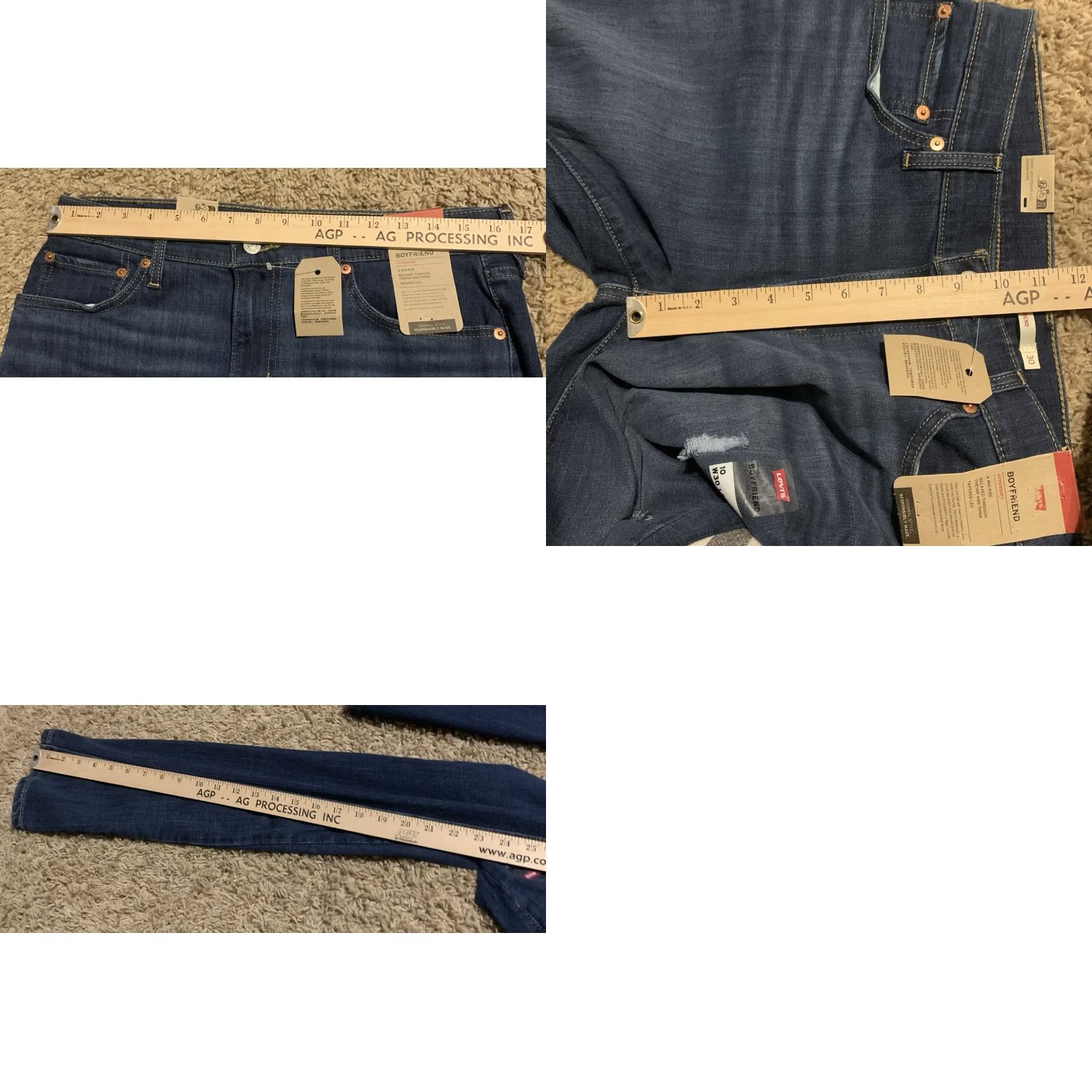 Levi's Levi's Jeans Boyfriend Regular 5-Pocket Denim Blue Mid Rise Womens Sz 10 30x27 NWT Distressed Size 32" / US 10 / IT 46 - 9 Thumbnail