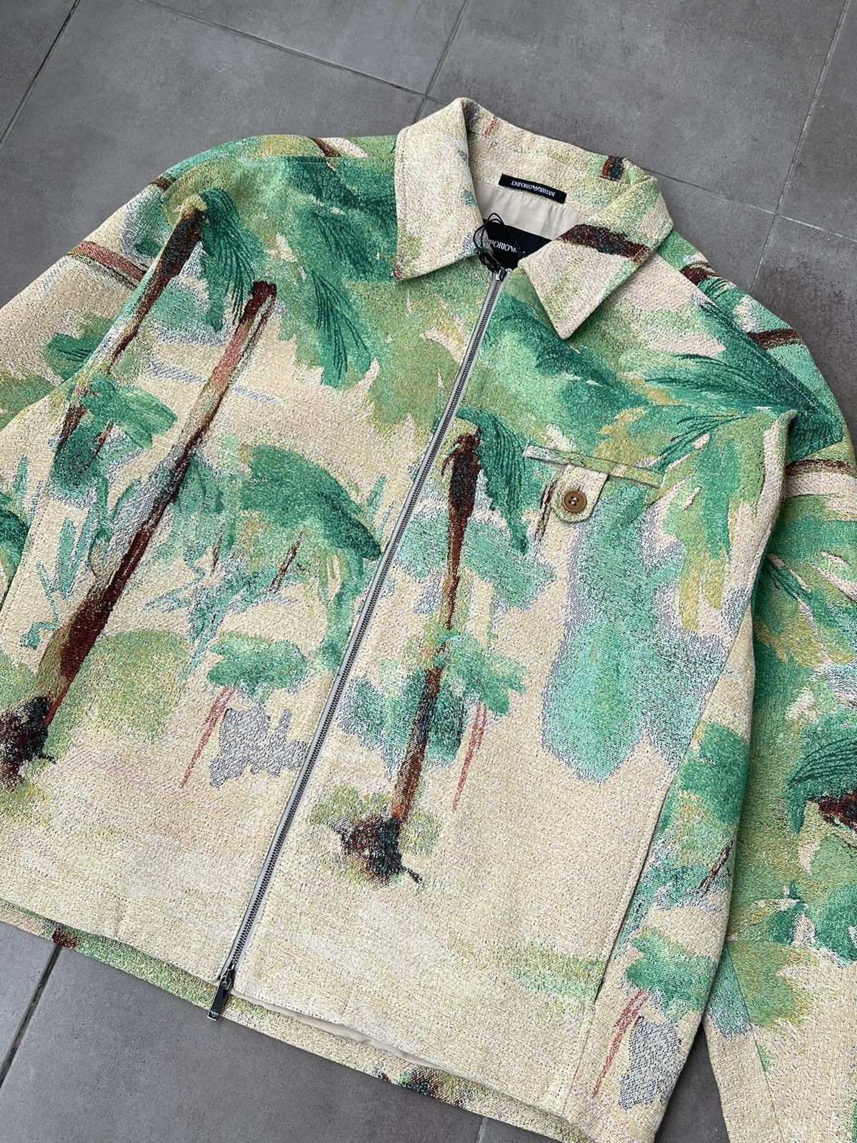 Emporio Armani !DS! FW22 Emporio Armani Green Palm Tree Summer Jacket Size US M / EU 48-50 / 2 - 15 Thumbnail
