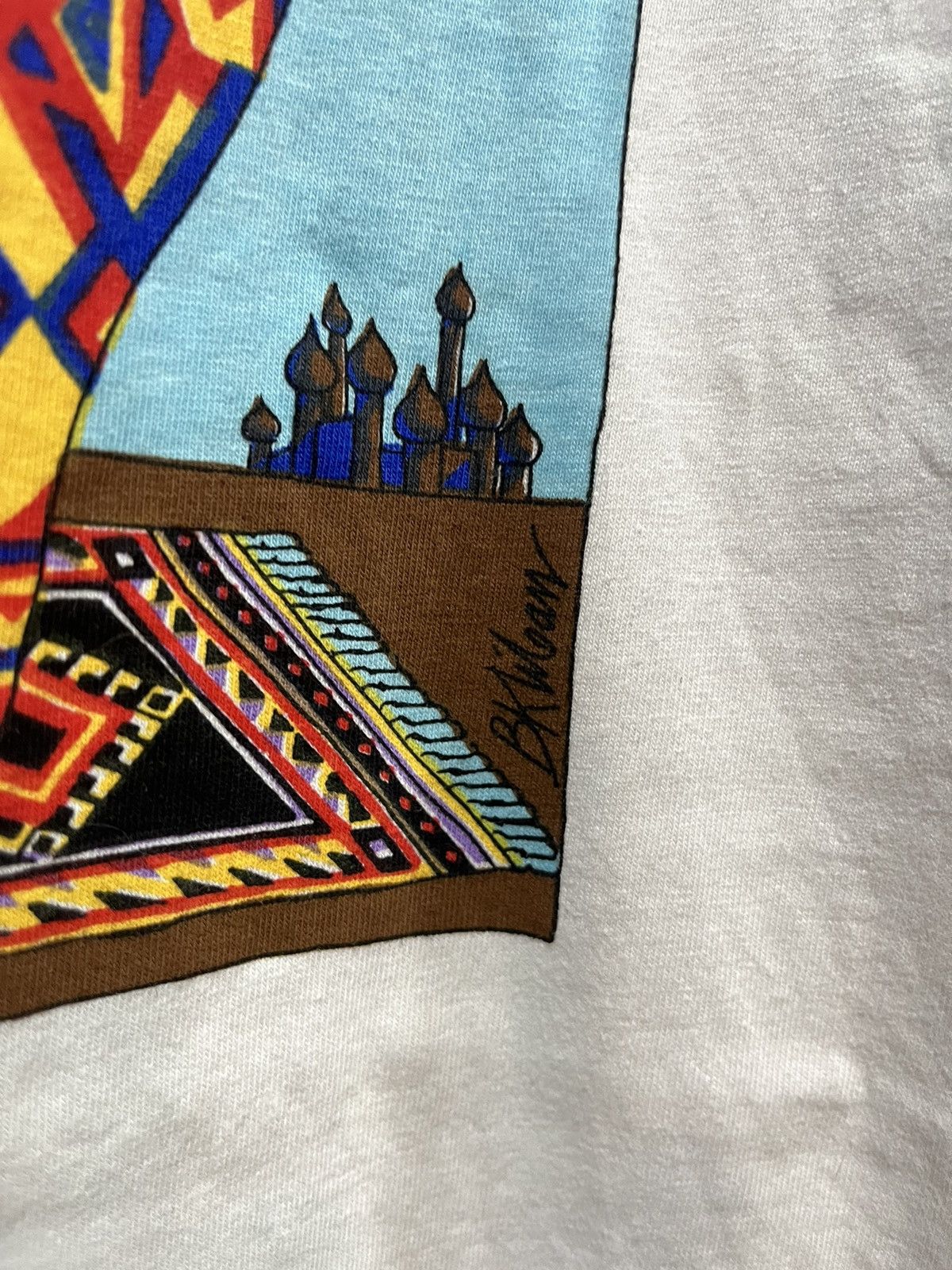 Vintage BK Liban Cat Art Boxy Tee 90s (single stitch) Size US L / EU 52-54 / 3 - 3 Thumbnail