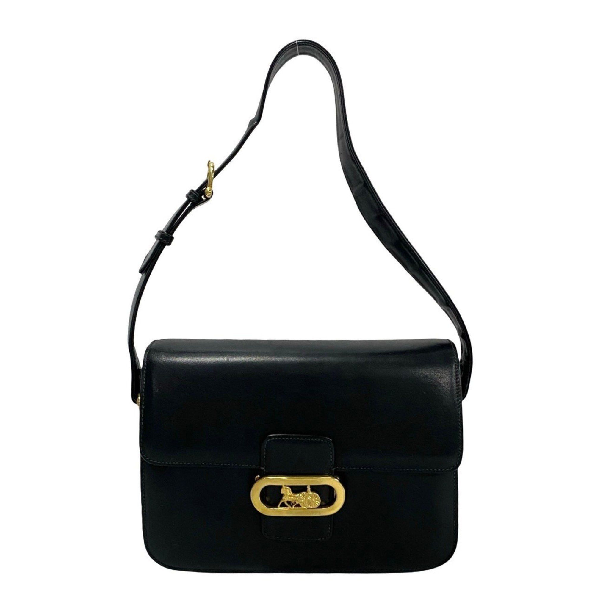 バッグ Celine Vintage Black Leather Pouch Bag Celine Vintage Black Leather Pouch Bag