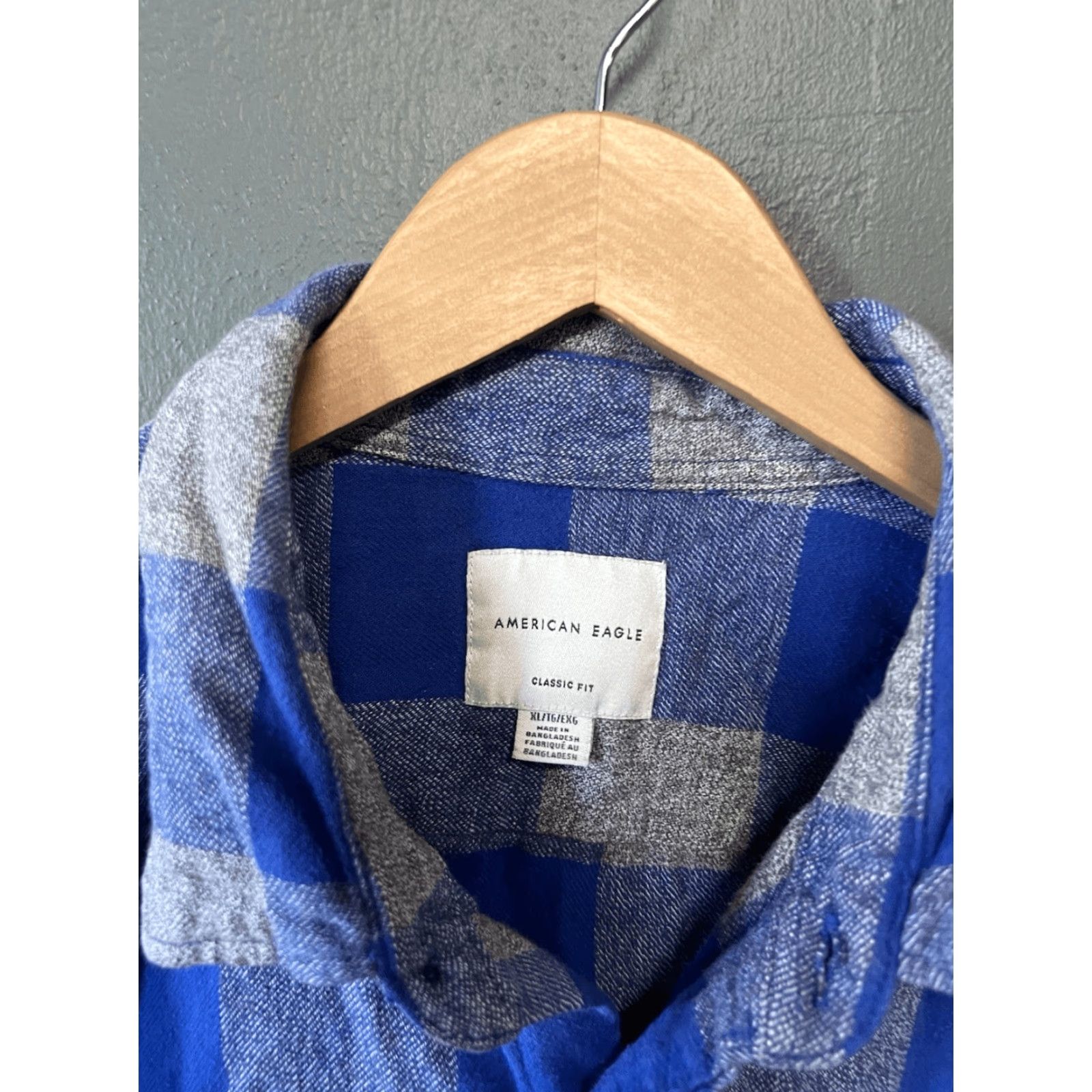 American Eagle Outfitters VINTAGE American Eagle Mens Blue Checkered Long Sleeve Button Up Flannel XL Size US XL / EU 56 / 4 - 3 Thumbnail
