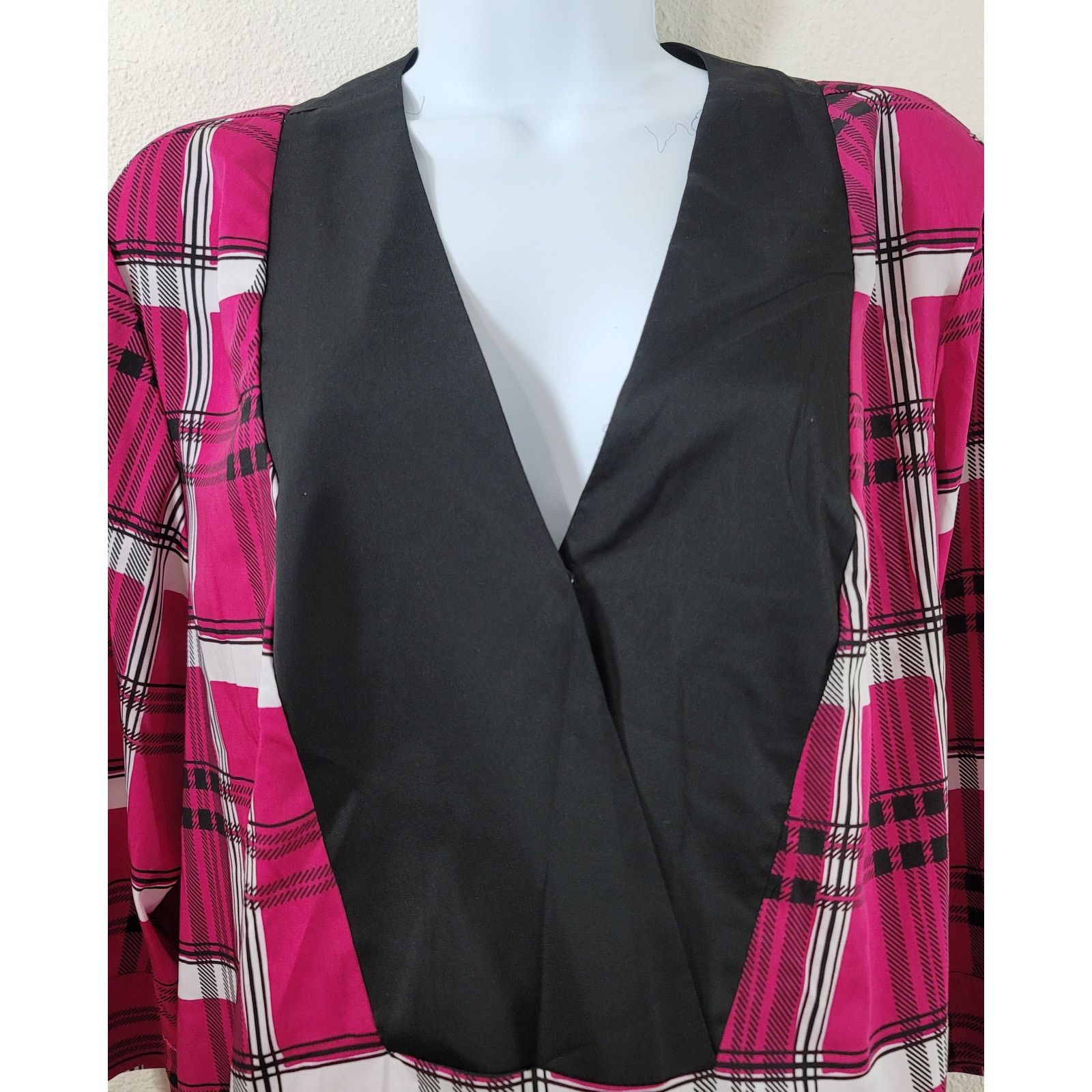 Other Cato Pink Black Plaid Snap Front Closure Top 14W 16W Plus Size XXL / US 16-18 / IT 52-54 - 5 Thumbnail