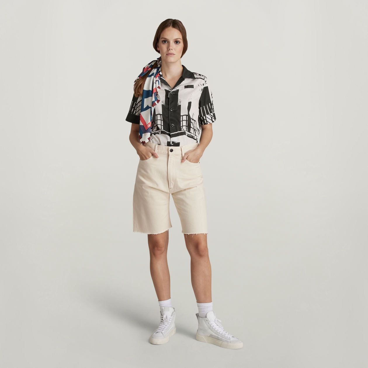 G-Star G-Star Raw Type 89 Off-White Bermuda Shorts Size 27" / US 4 / IT 40 - 2 Thumbnail