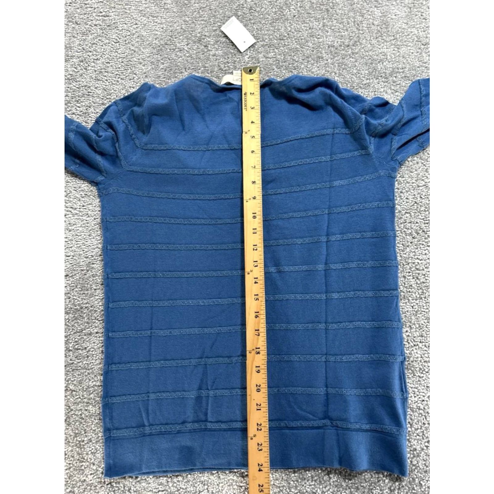 Ann Taylor Ann Taylor Loft Sweater Womens Medium Blue Cotton Knit Pullover Crew Neck Long Sleeve Lightweight Easy Care Size M / US 6-8 / IT 42-44 - 5 Thumbnail