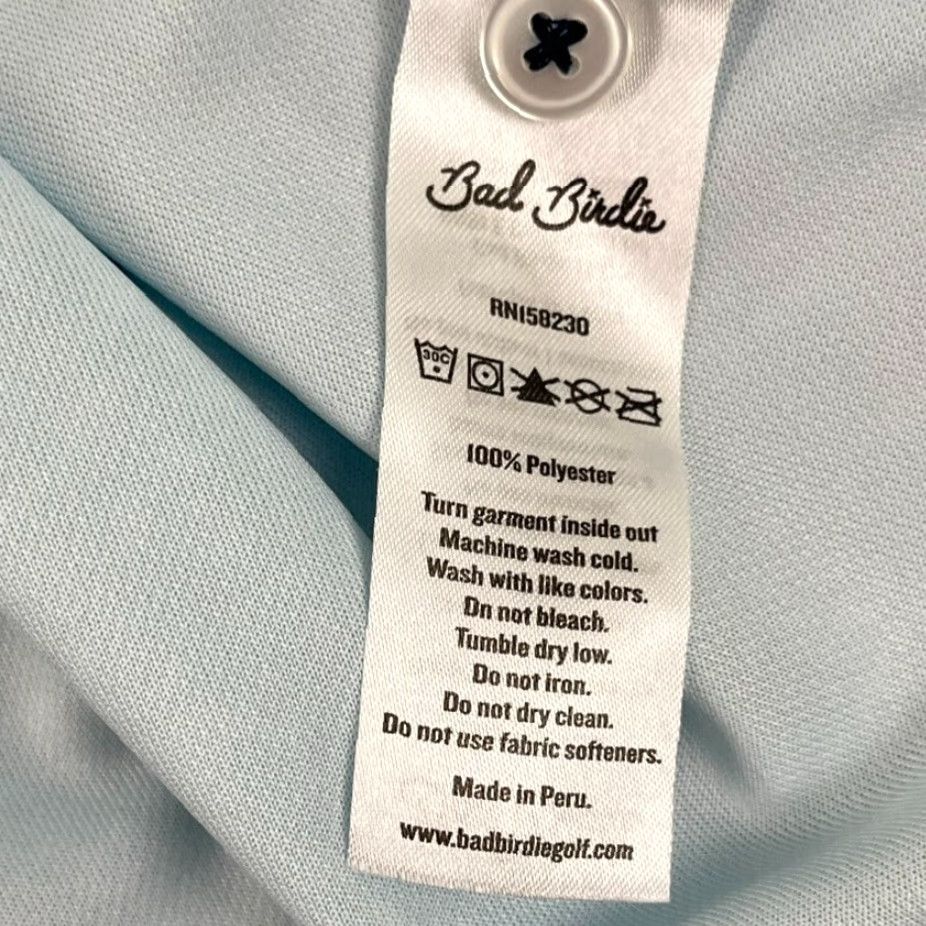 Vintage Bad Birdie Polo Shirt Mens Small Blue Golf Performance Stretch Preppy Casual S/S Size US S / EU 44-46 / 1 - 7 Thumbnail