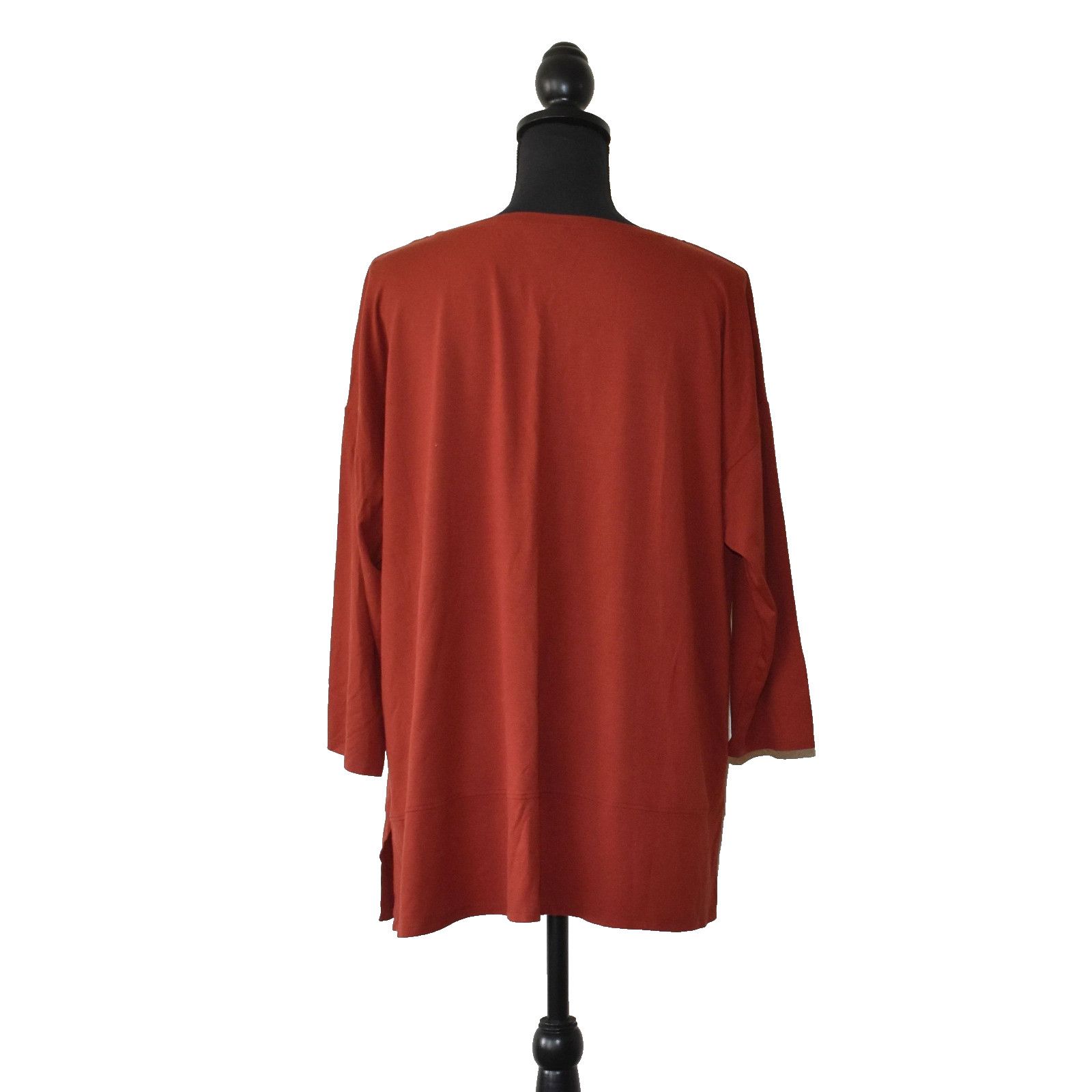Eileen Fisher EILEEN FISHER Tencel 3/4 Sleeve Slit Sides Tunic Top Size L Size L / US 10 / IT 46 - 3 Thumbnail