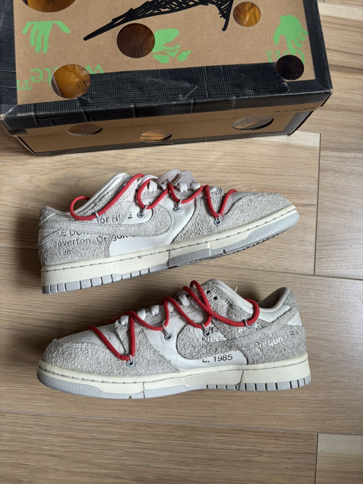 Nike × Off-White Off-White dunk low lot 33 Size US 9.5 / EU 42-43 - 2 Thumbnail