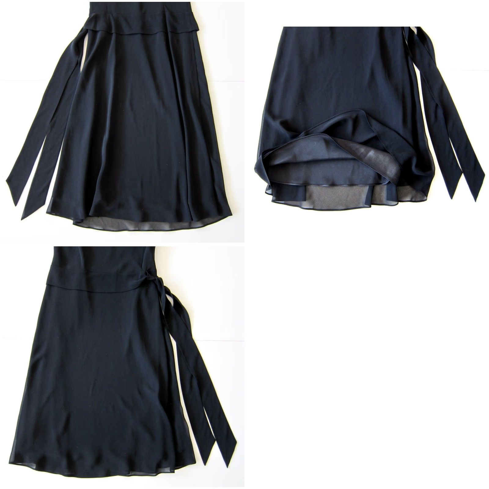Liz Claiborne VINTAGE Liz Claiborne Black Satin Beaded Sleeveless Sheath Tank Party Cocktail Dress 6 Size M / US 6-8 / IT 42-44 - 8 Thumbnail