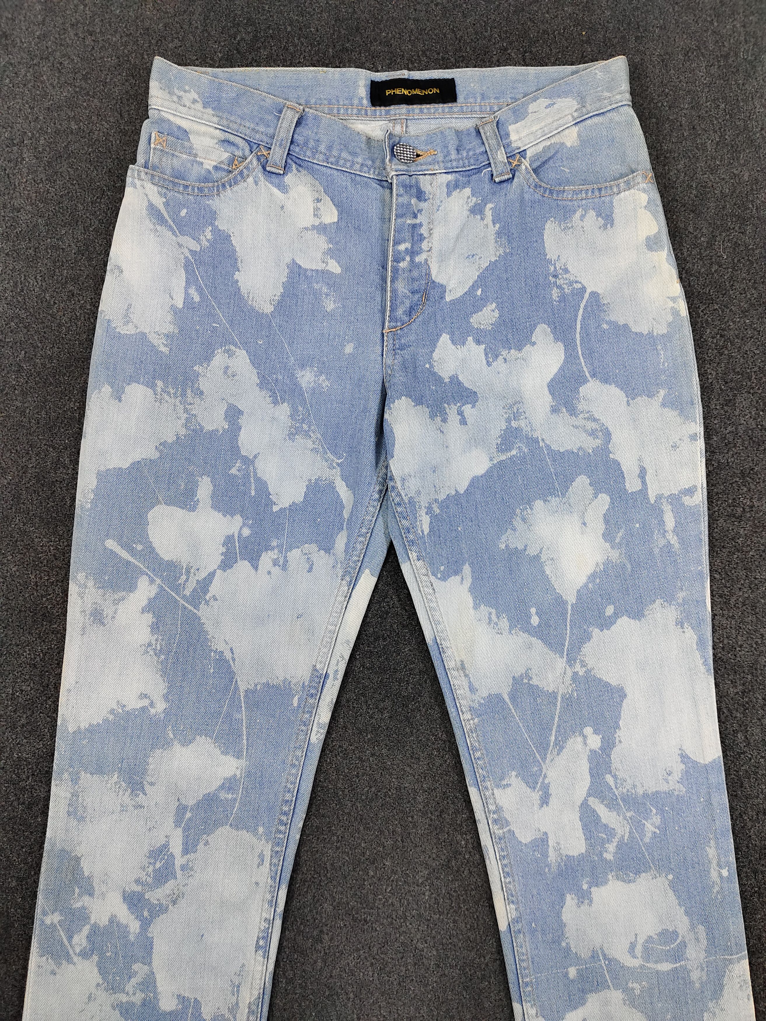 PHENOMENON AW14 Phenomenon💥Cloud Pattern Bleached Skinny Jeans Size US 28 / EU 44 - 2 Thumbnail