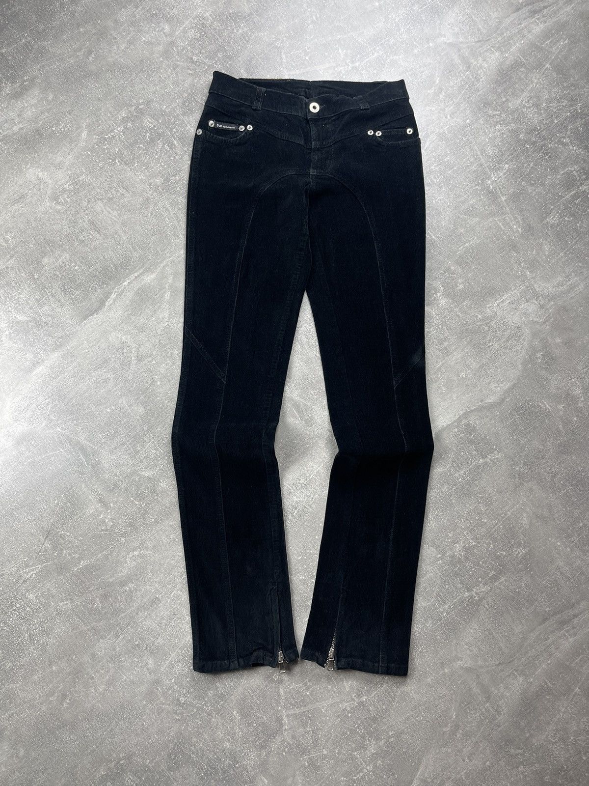 Dolce & Gabbana Dolce & Gabbana Black Corduroy Slim Pants Zip Hem Size 27" / US 4 / IT 40 - 5 Thumbnail