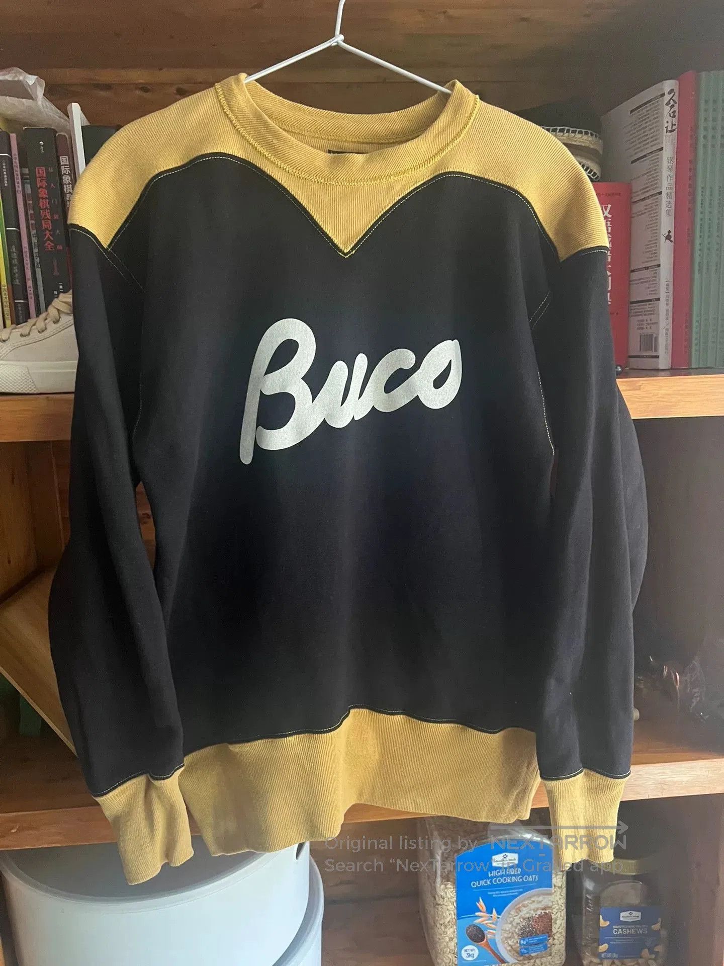The Real McCoy's vintage buco fleece sweatshirt in black and yellow. Size US S / EU 44-46 / 1 - 2 Thumbnail