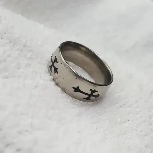 Jewelry × Ring Of Fire Silver Black Enamel Cross Ring Size - 11.50 - RGN -766 Size ONE SIZE - 3 Thumbnail