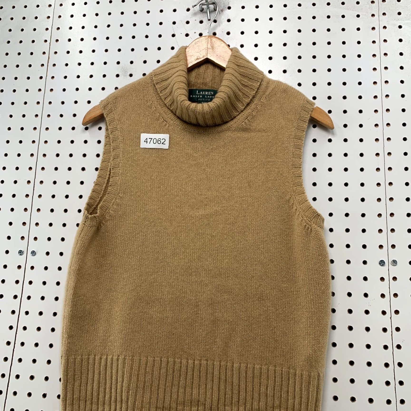 Ralph Lauren Lauren Ralph Lauren Sweater Petites PM Womens Brown 100% Cashmere Sleeveless Vest Turtleneck Knit Pullover Size M / US 6-8 / IT 42-44 - 3 Thumbnail