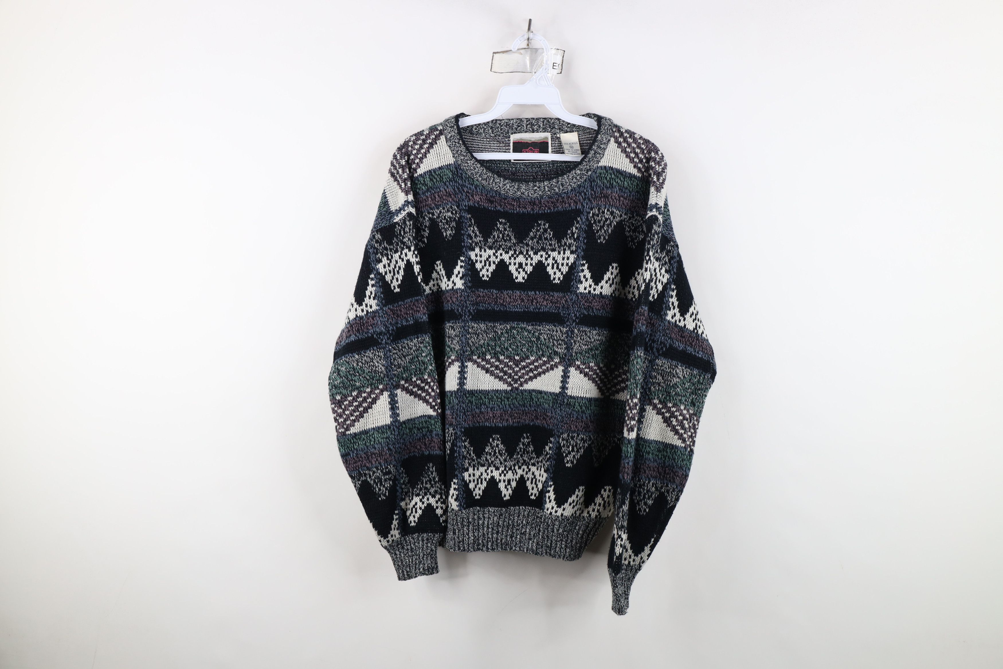 Vintage Vintage 90s Coogi Style Fair Isle Geometric Knit Sweater Size M / US 6-8 / IT 42-44 - 1 Thumbnail