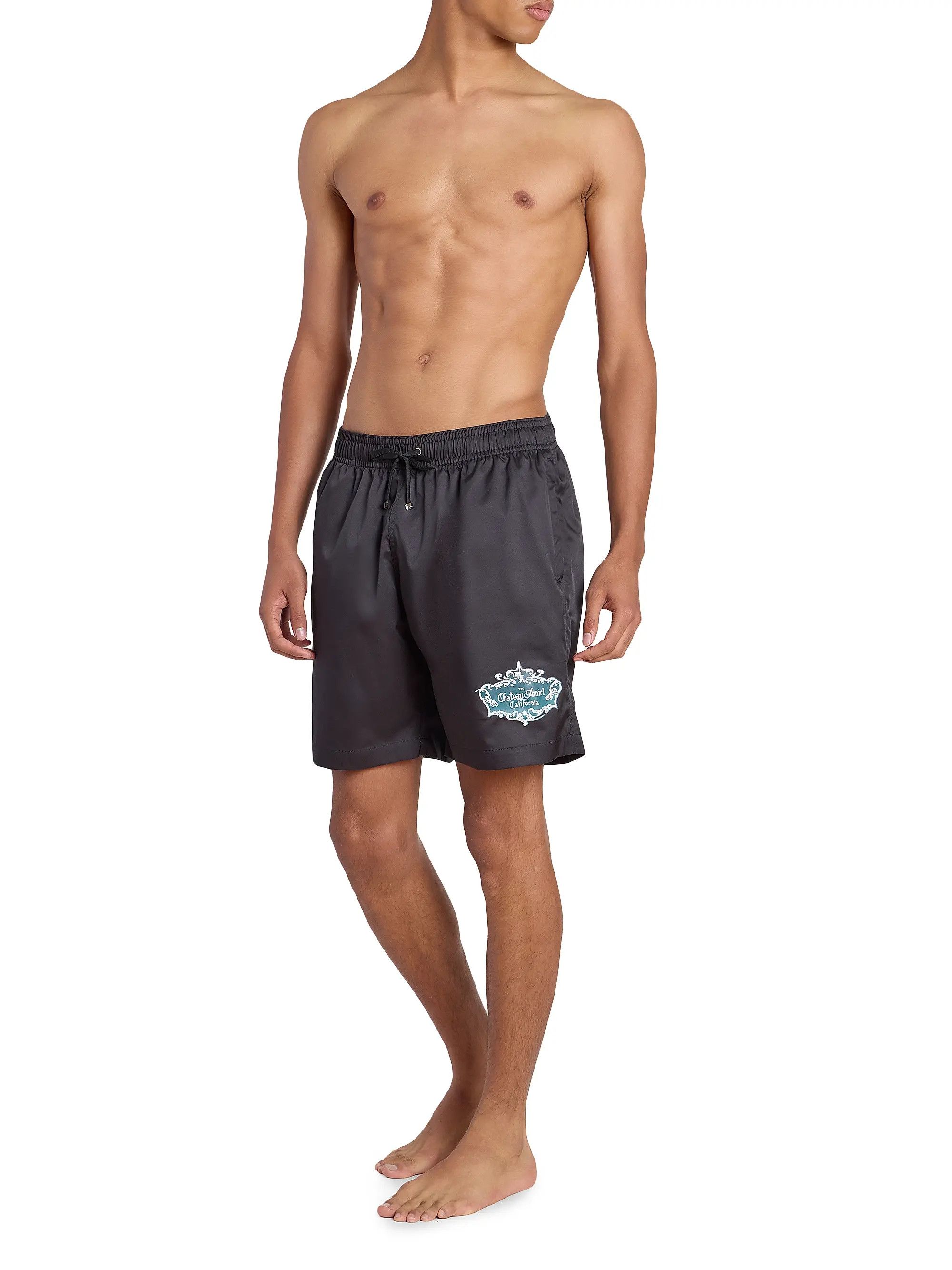 Amiri os11x0526 Chateau Crest Swim Trunks Shorts in Black Size US 30 / EU 46 - 2 Thumbnail