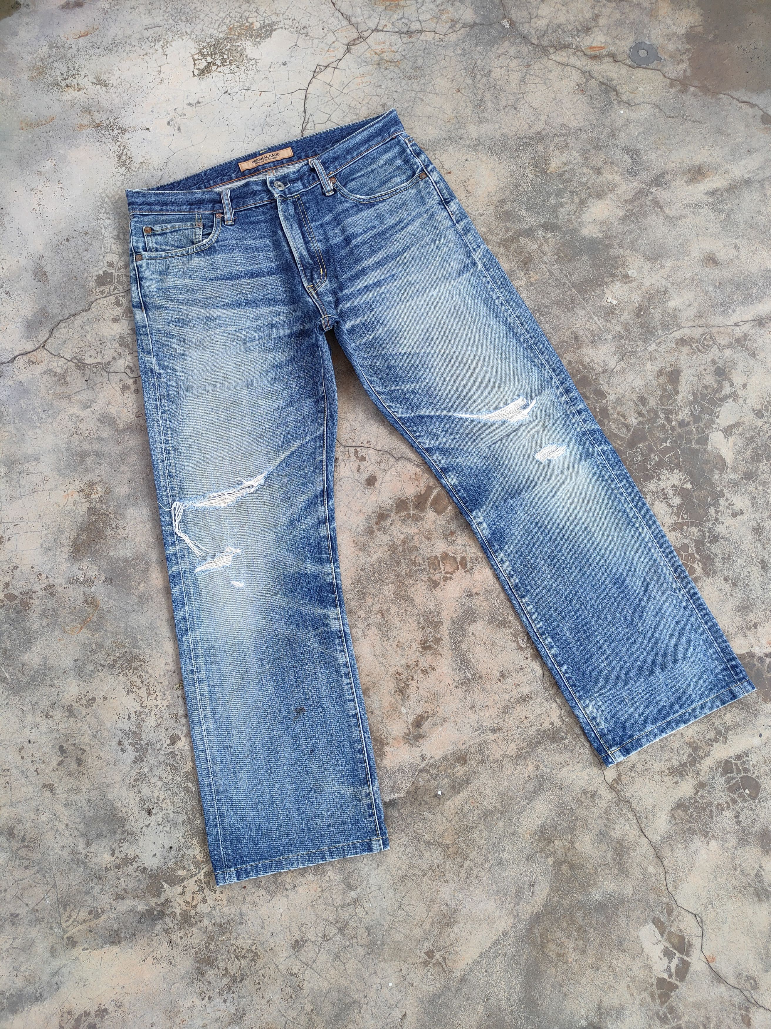 Japanese Brand W33 VINTAGE JAPANESE FADED RIPPED JEANS DENIM PANTS Size US 33 - 1 Thumbnail