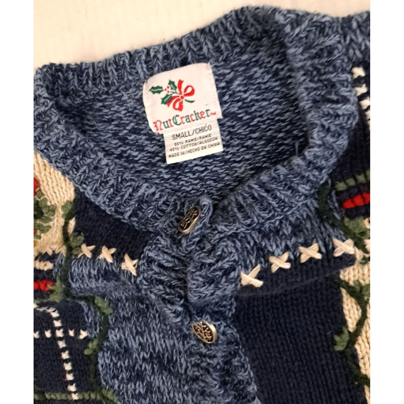 Vintage Vintage Nutcracker Cardigan - Long Sleeve Knit Christmas Style Size S / US 4 / IT 40 - 3 Thumbnail