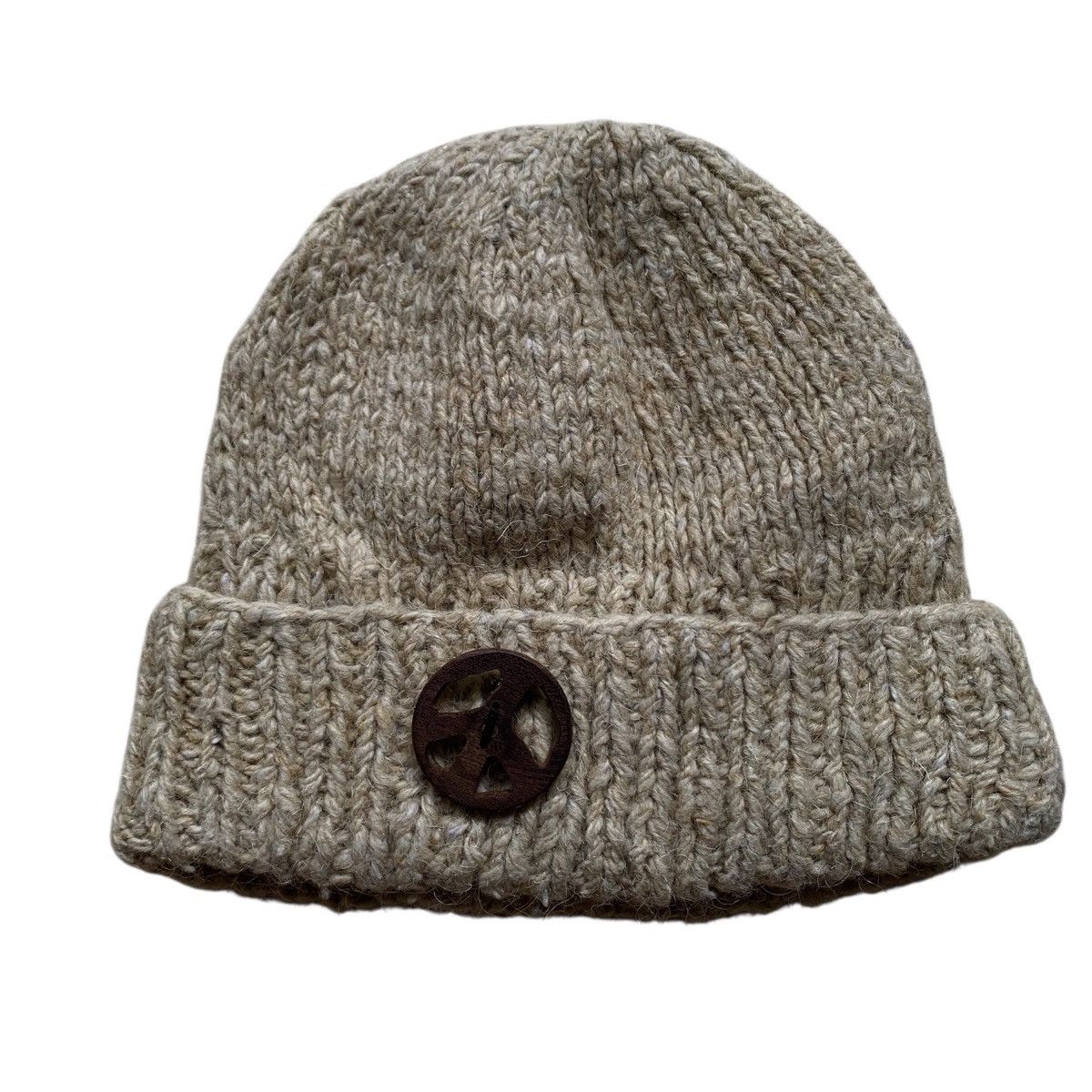 Japanese Brand Gohemp removeable wooden pin wool and hemp knit beanie Size ONE SIZE - 2 Thumbnail