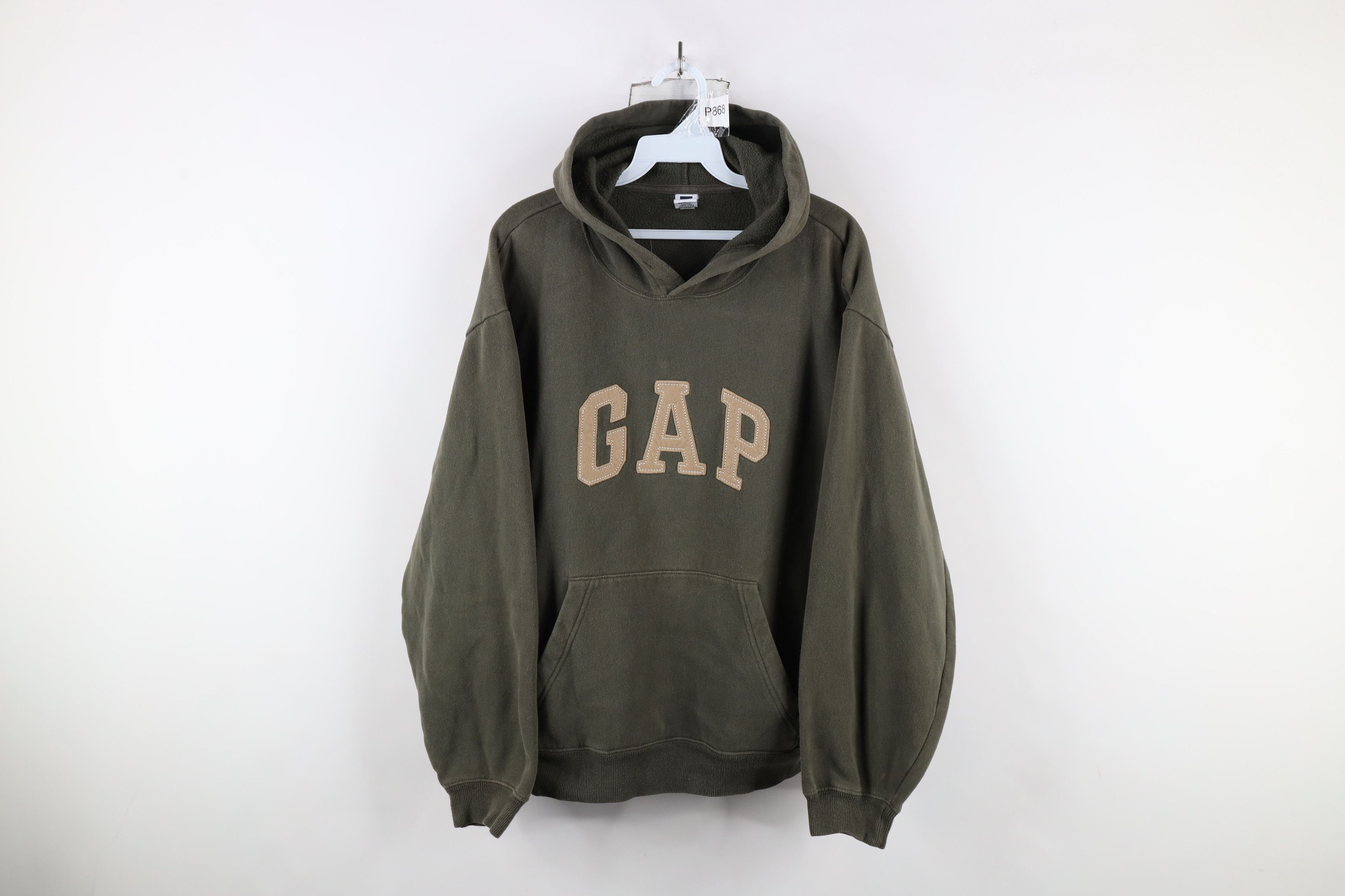 Gap × Vintage Vintage Gap Spell Block Letter Hoodie Sweatshirt Moss Green Size US M / EU 48-50 / 2 - 1 Thumbnail