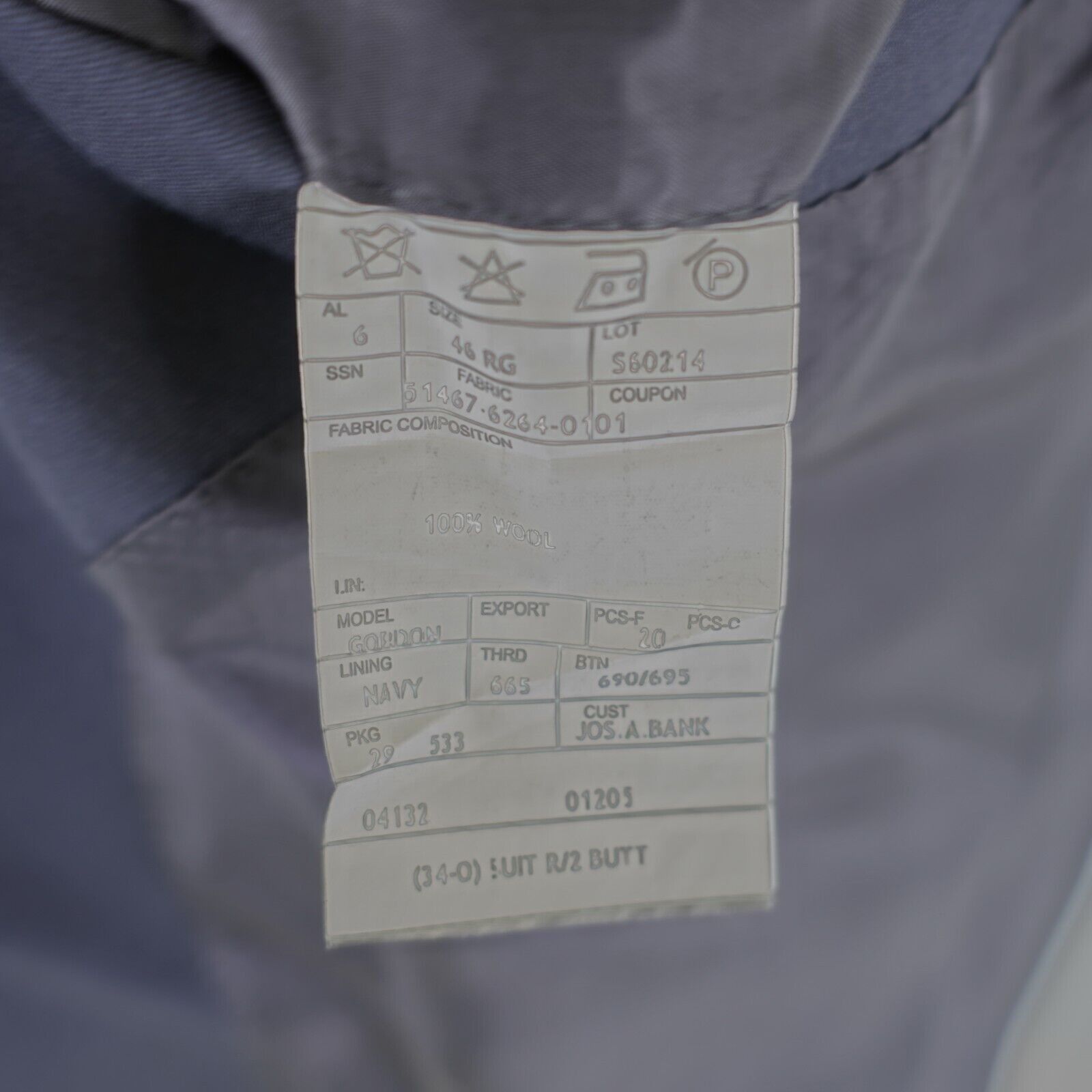 Jos. A. Bank Jos A Bank Signature Collection Blue Wool Suit Jacket 46L Ta Size 46L - 8 Thumbnail
