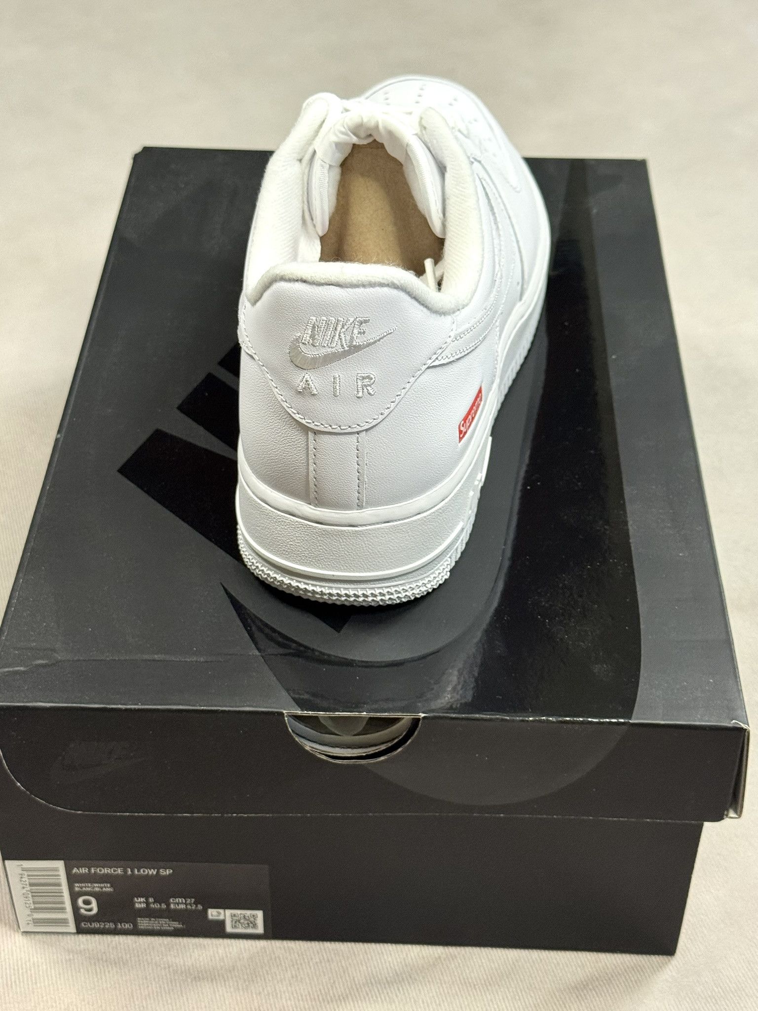 Nike × Supreme Supreme x Nike Air Force 1 Low Box Logo - White Size 9 Size US 9 / EU 42 - 3 Thumbnail