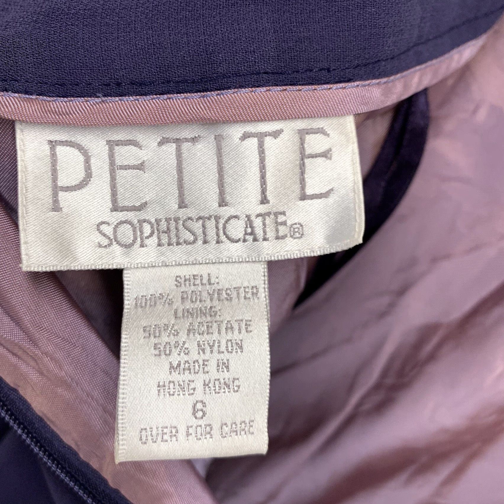 Vintage Petite Sophisticate Skirt Womens 6 Purple A-Line Rear Zip Lined Size 28" / US 6 / IT 42 - 7 Thumbnail