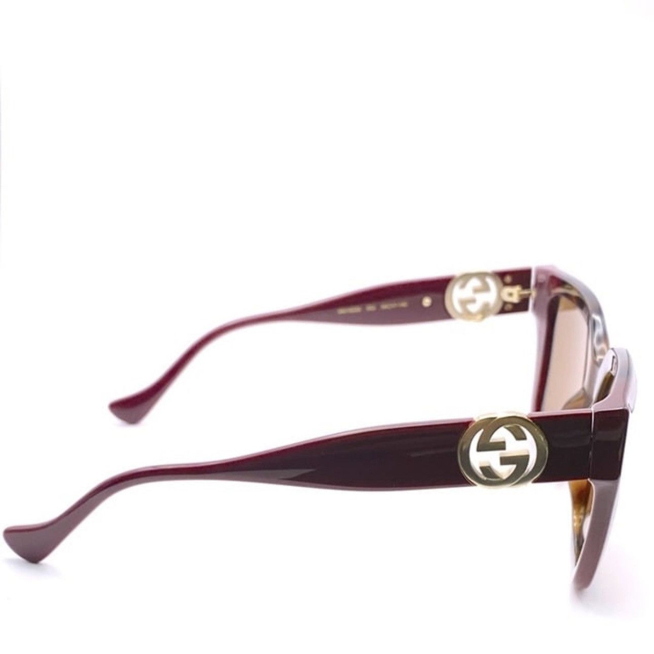 Gucci Gucci GC001630 GG1023S Sunglasses Brown Havana Burgundy Size ONE SIZE - 7 Thumbnail