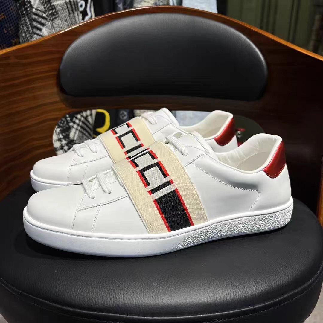Gucci Gucci ACE White & Red Lace-up Sneakers K15 Size US 9.5 / EU 42-43 - 1 Thumbnail