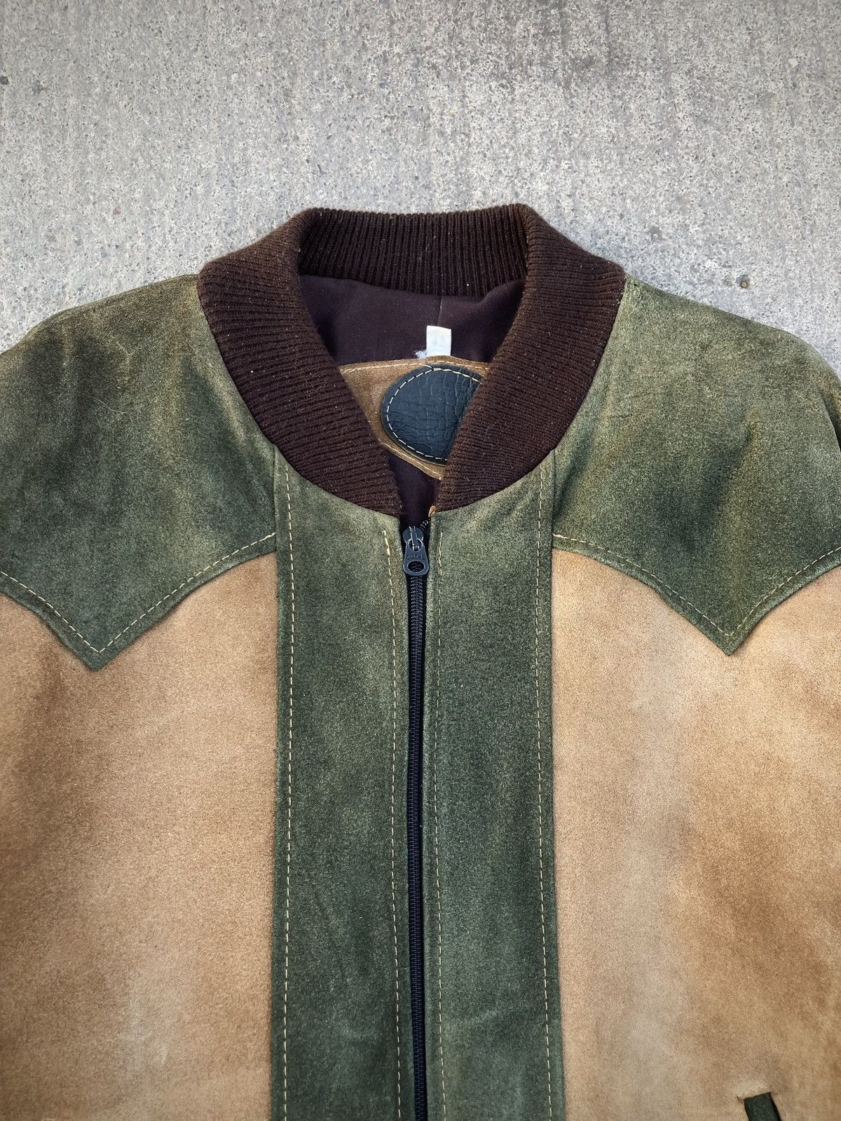 Leather Vintage 70s Western 2-Tone Leather Bomber Jacket Size US M / EU 48-50 / 2 - 4 Thumbnail