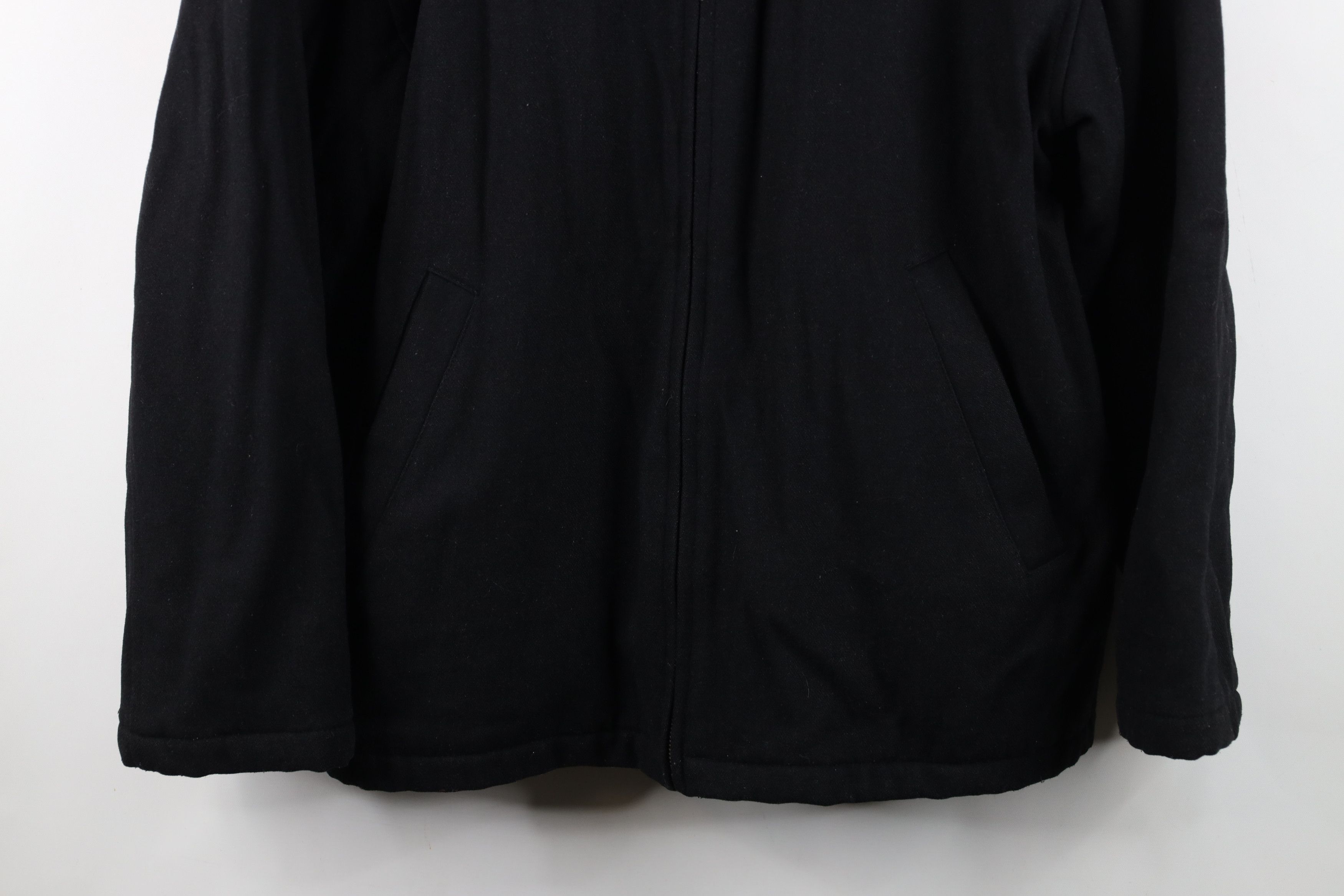 Vintage Vintage 90s Streetwear Wool Full Zip Bomber Jacket Black Size US L / EU 52-54 / 3 - 3 Thumbnail