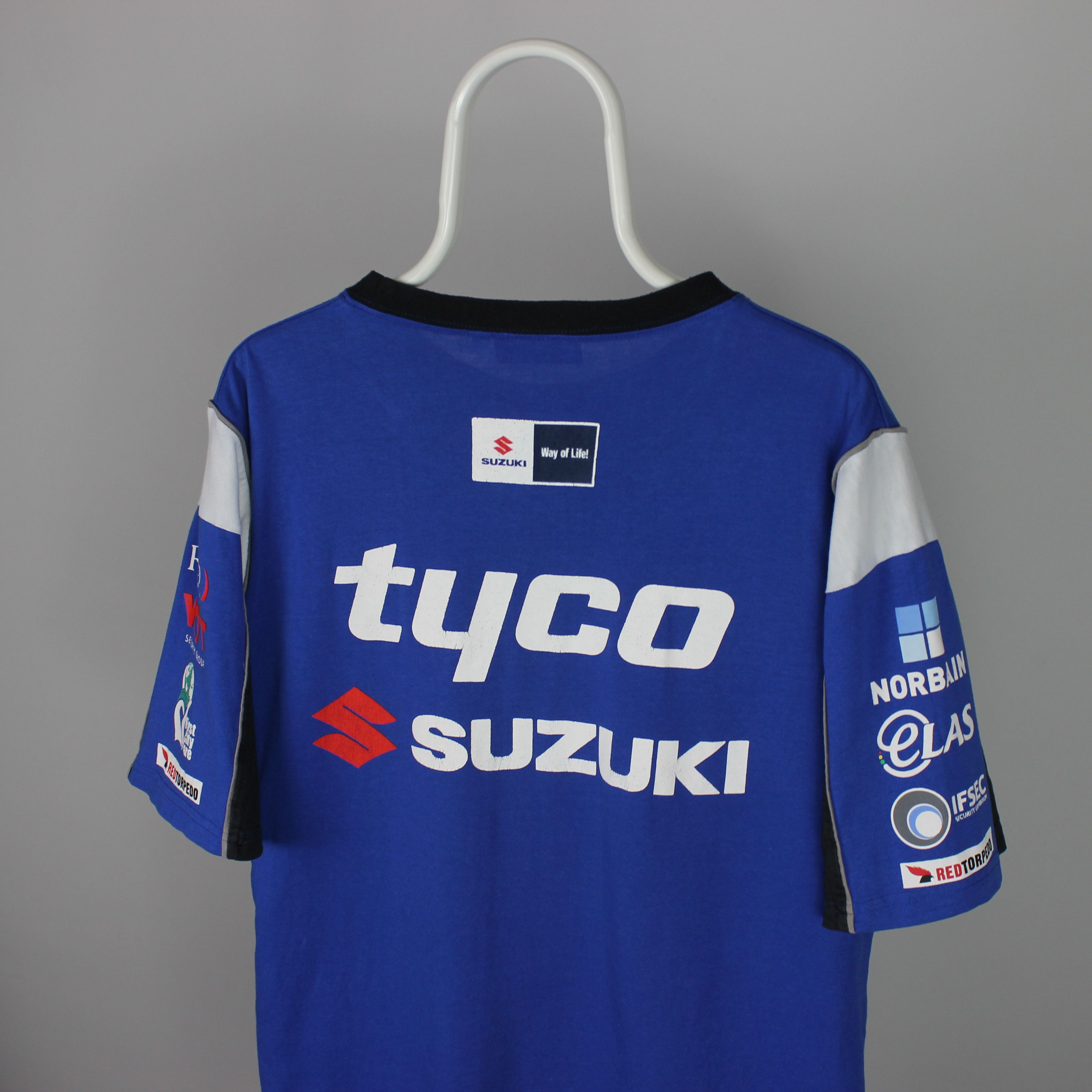 Other Suzuki t shirt men race racing L XL blue Tyco Beacon Motul Size US XL / EU 56 / 4 - 14 Thumbnail