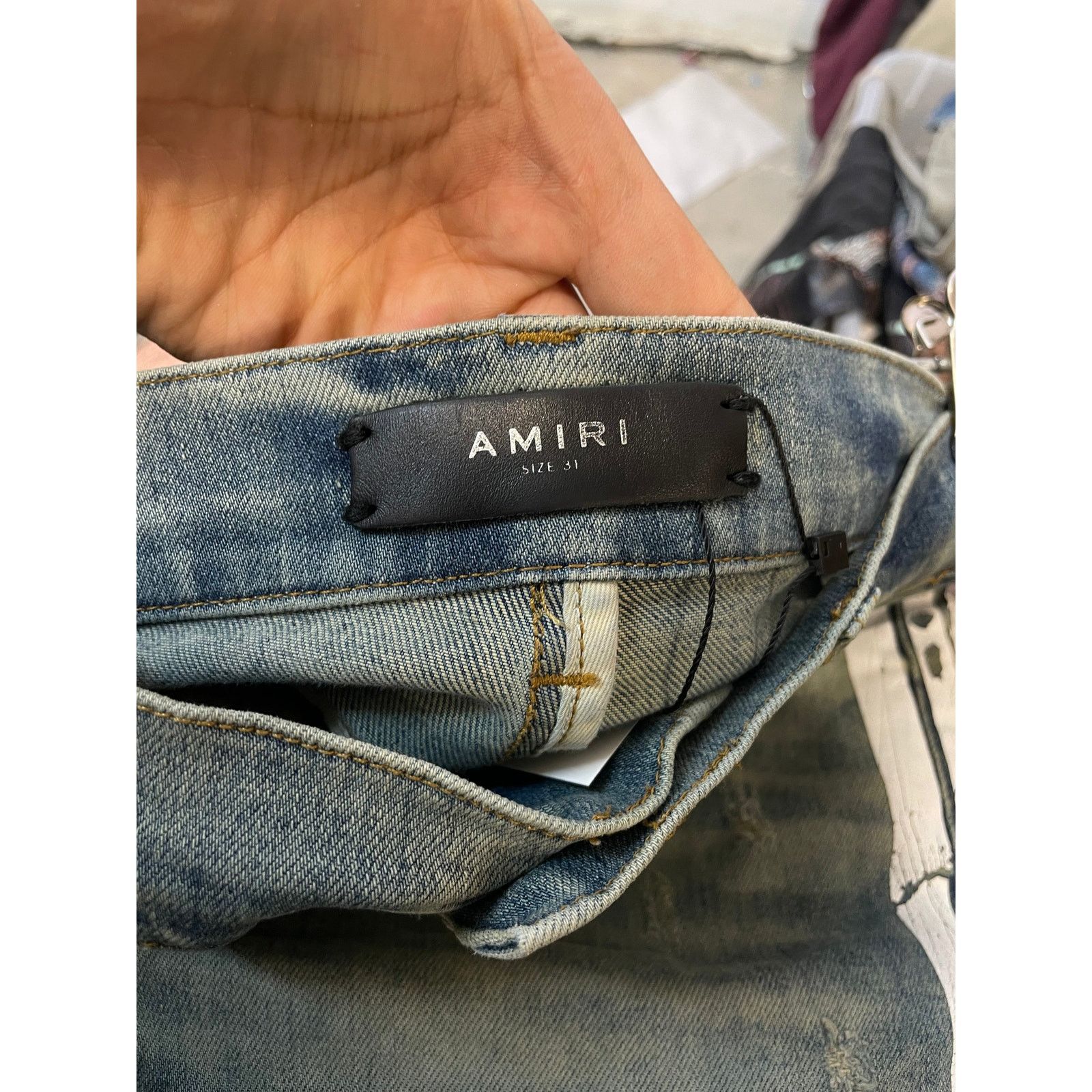 Amiri Amiri Jeans Light Wash White Stripe Used 31 Size US 31 - 2 Thumbnail