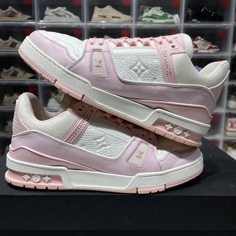 Louis Vuitton Louis Vuitton Trainer Leather Sneakers in Pink -2508 Size US 8 / EU 41 - 3 Thumbnail