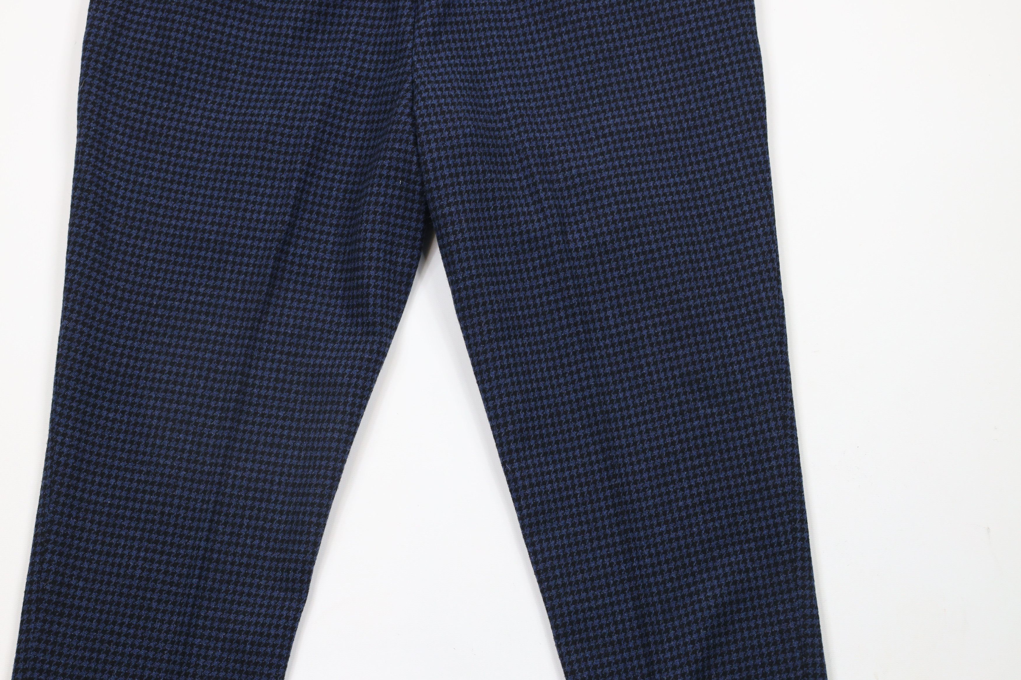 Asos × Vintage ASOS Wool Blend Houndstooth Skinny Leg Chino Pants Blue Size US 32 / EU 48 - 9 Thumbnail