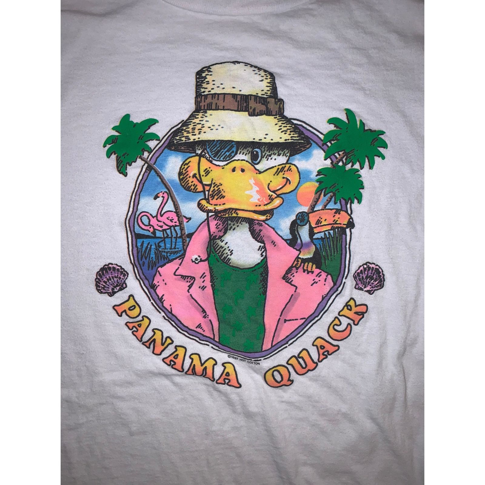 Other × Vintage Panama Quack T Shirt Alore USA Made Single Stitch White M Size US M / EU 48-50 / 2 - 1 Thumbnail