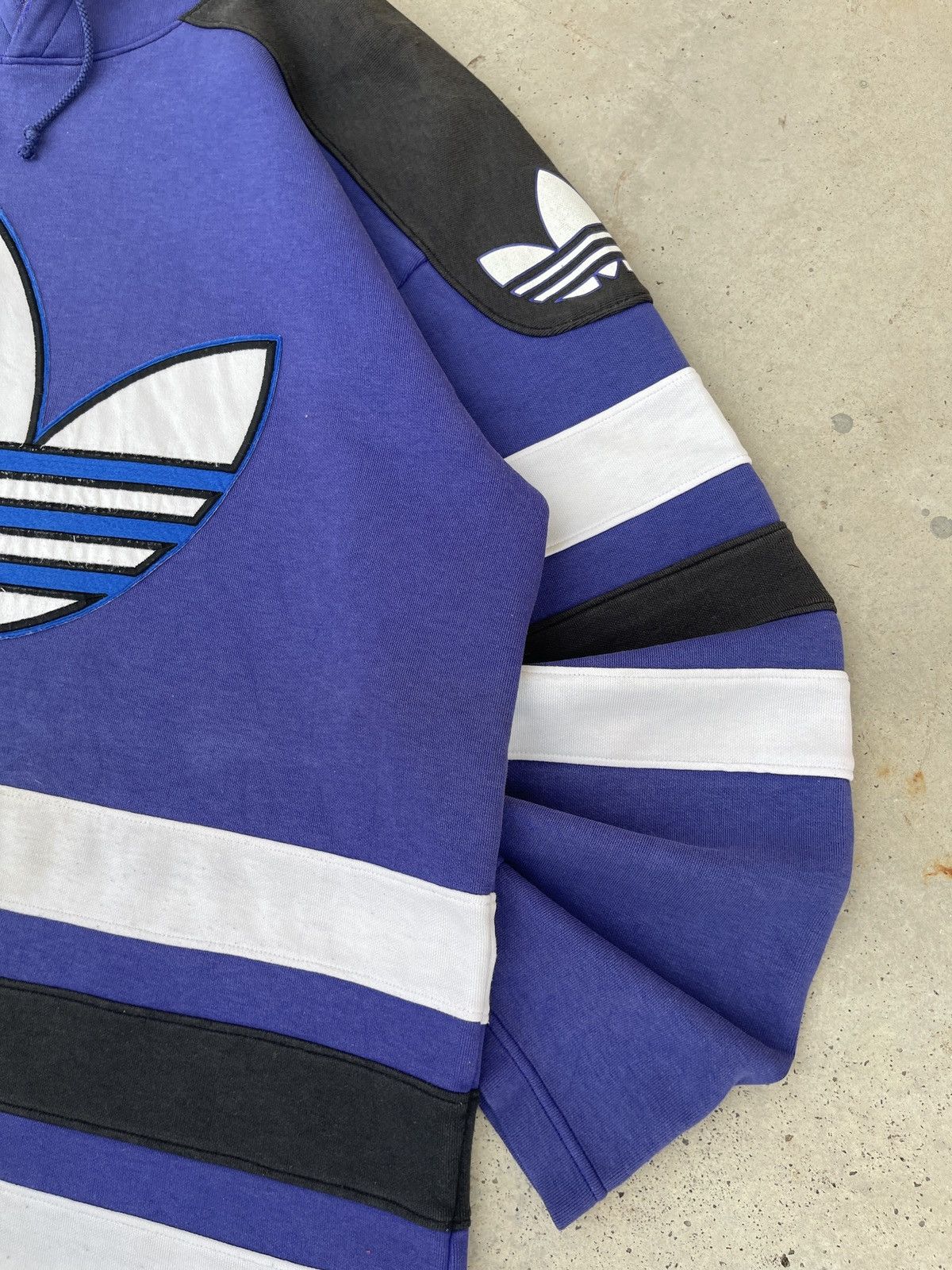 Vintage 90s Adidas Big Logo Three Stripes Hoodie