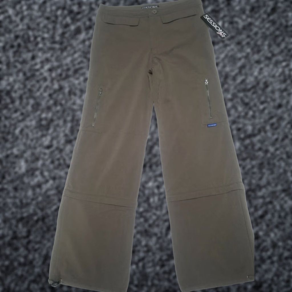Vintage Sessions Brooklyne Cargo Pants Womens Size 7 Green High Rise New Zip Pockets Size 28" / US 6 / IT 42 - 1 Thumbnail