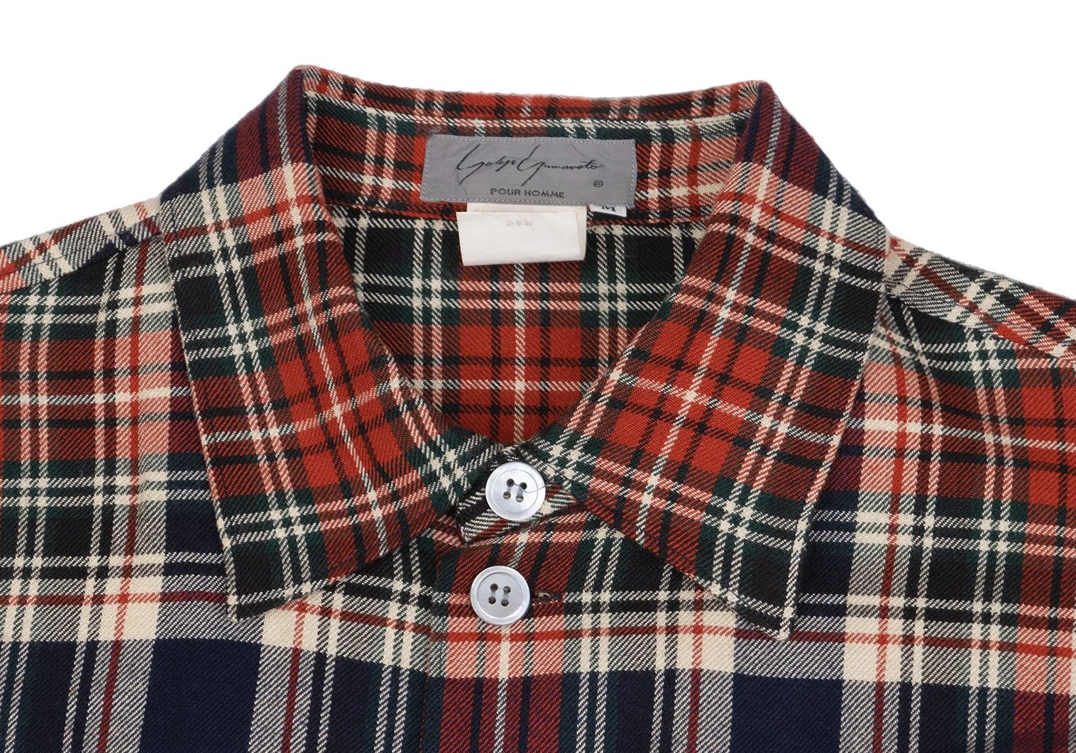 Yohji Yamamoto Yohji Yamamoto Rayon Wool Check Shirt Red Navy M Size US M / EU 48-50 / 2 - 3 Thumbnail