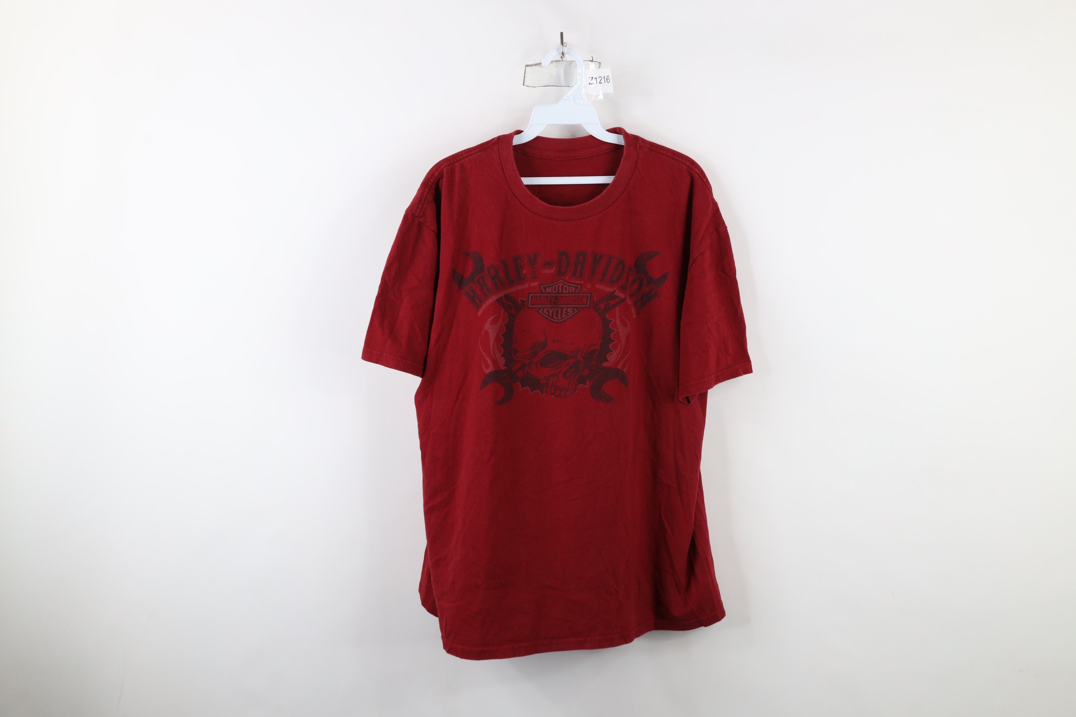 Harley Davidson × Vintage Vintage Y2K Harley Davidson Tribal Skull Flames T-Shirt Size US L / EU 52-54 / 3 - 1 Thumbnail