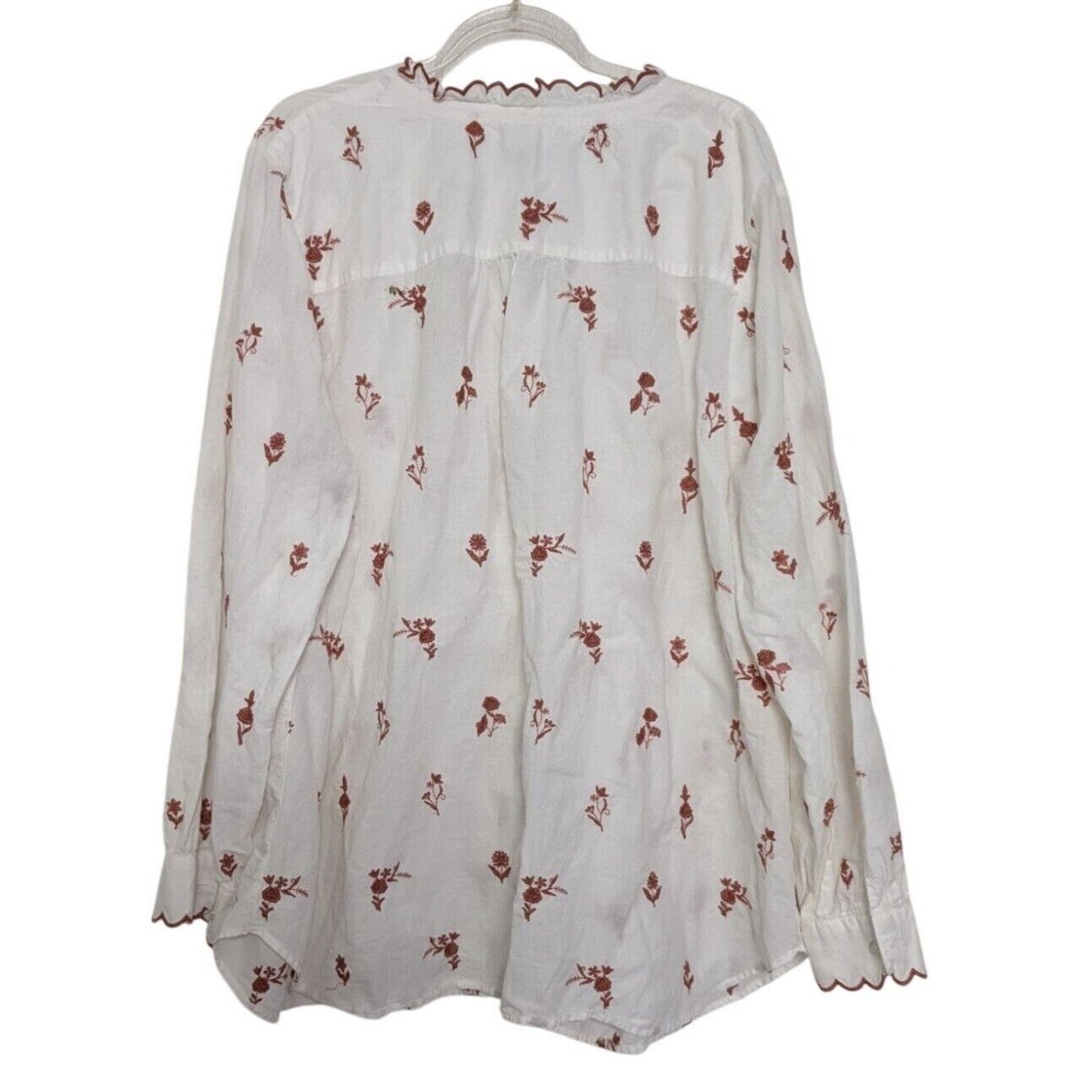 Talbots Talbots Embroidered Floral Shirt Womens Petite Plus Size 3X Size 3XL / US 20-22 - 5 Thumbnail