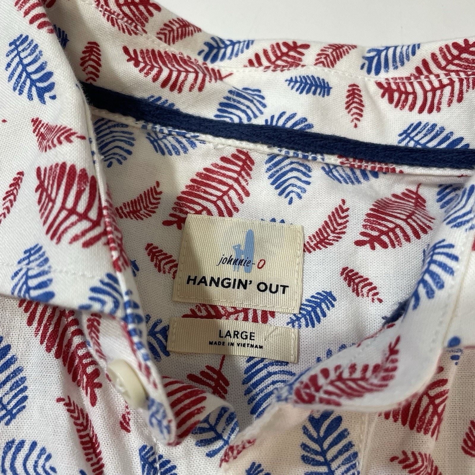 johnnie-O JOHNNIE-O OCEANO PRINTED POLO WHITE Large Leaf Print Size US L / EU 52-54 / 3 - 3 Thumbnail