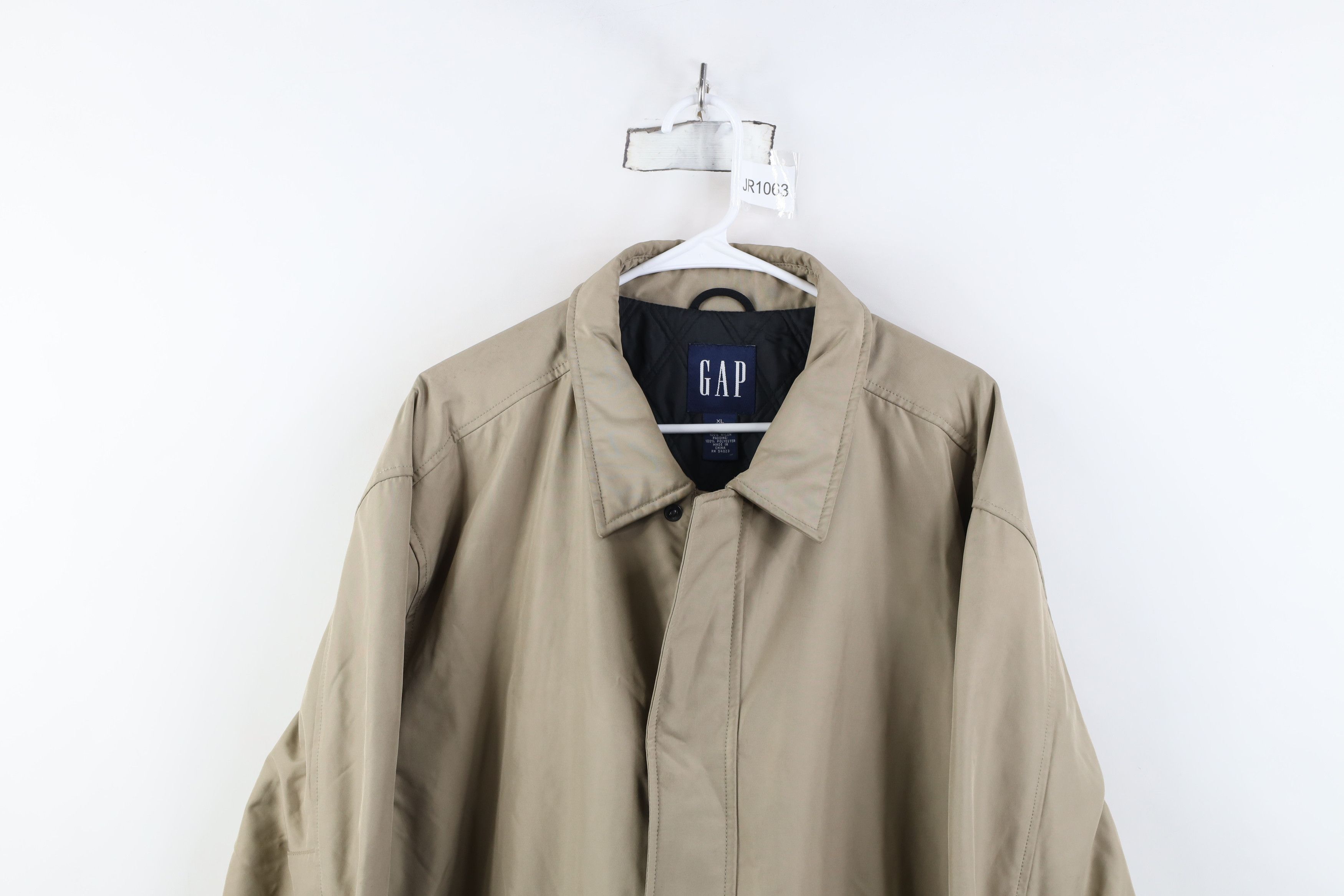 Gap Vintage Y2K 2001 Gap Quilted Overcoat Rain Jacket Beige Size US XL / EU 56 / 4 - 2 Thumbnail