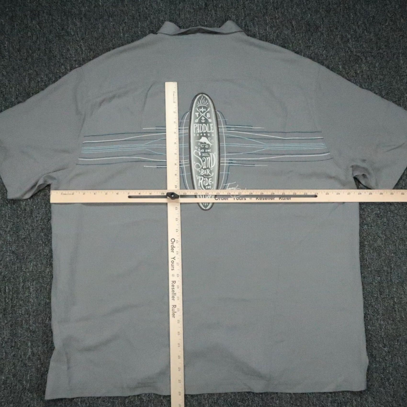 Tommy Bahama Tommy Bahama Shirt Mens XXL Gray Surf Paddle Board Short Sleeve Silk Beach Size US XXL / EU 58 / 5 - 6 Thumbnail