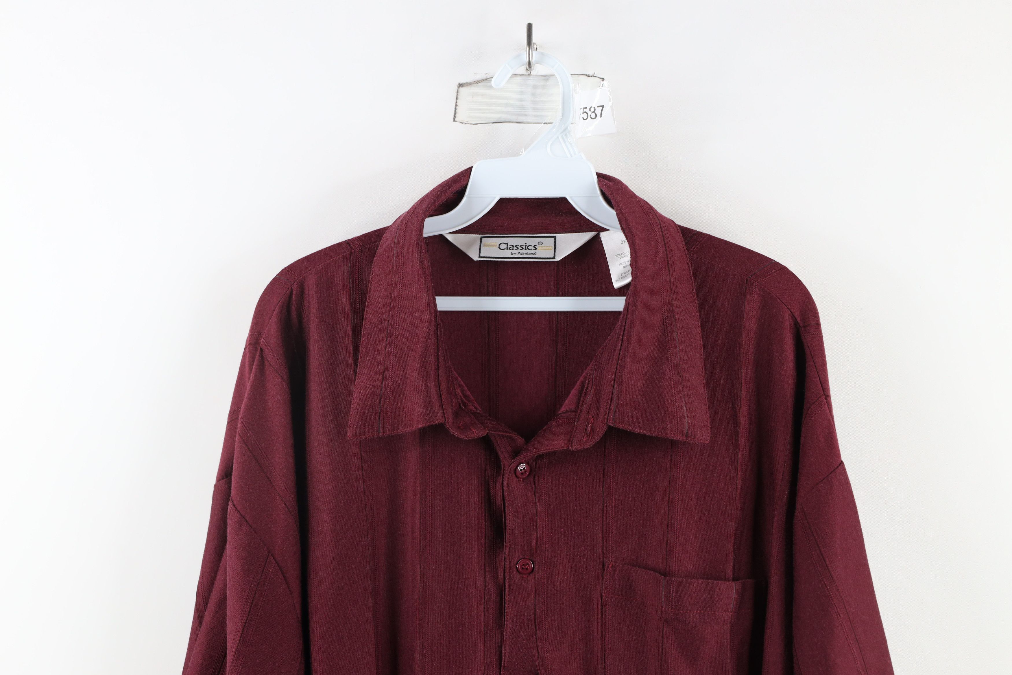 Vintage Vintage 90s Streetwear Collared Pullover Polo Shirt Maroon Size US XXL / EU 58 / 5 - 2 Thumbnail