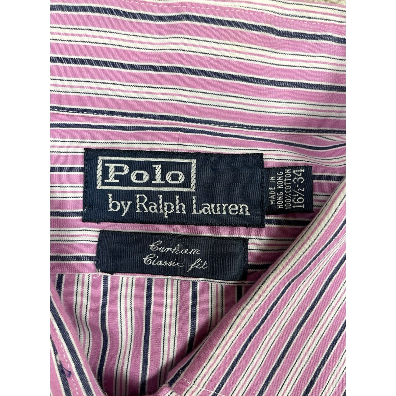 Polo Ralph Lauren VINTAGE Polo Ralph Lauren Shirt 16 1/2-34 Men Pink Curham Classic Fit Striped Size US XL / EU 56 / 4 - 5 Thumbnail
