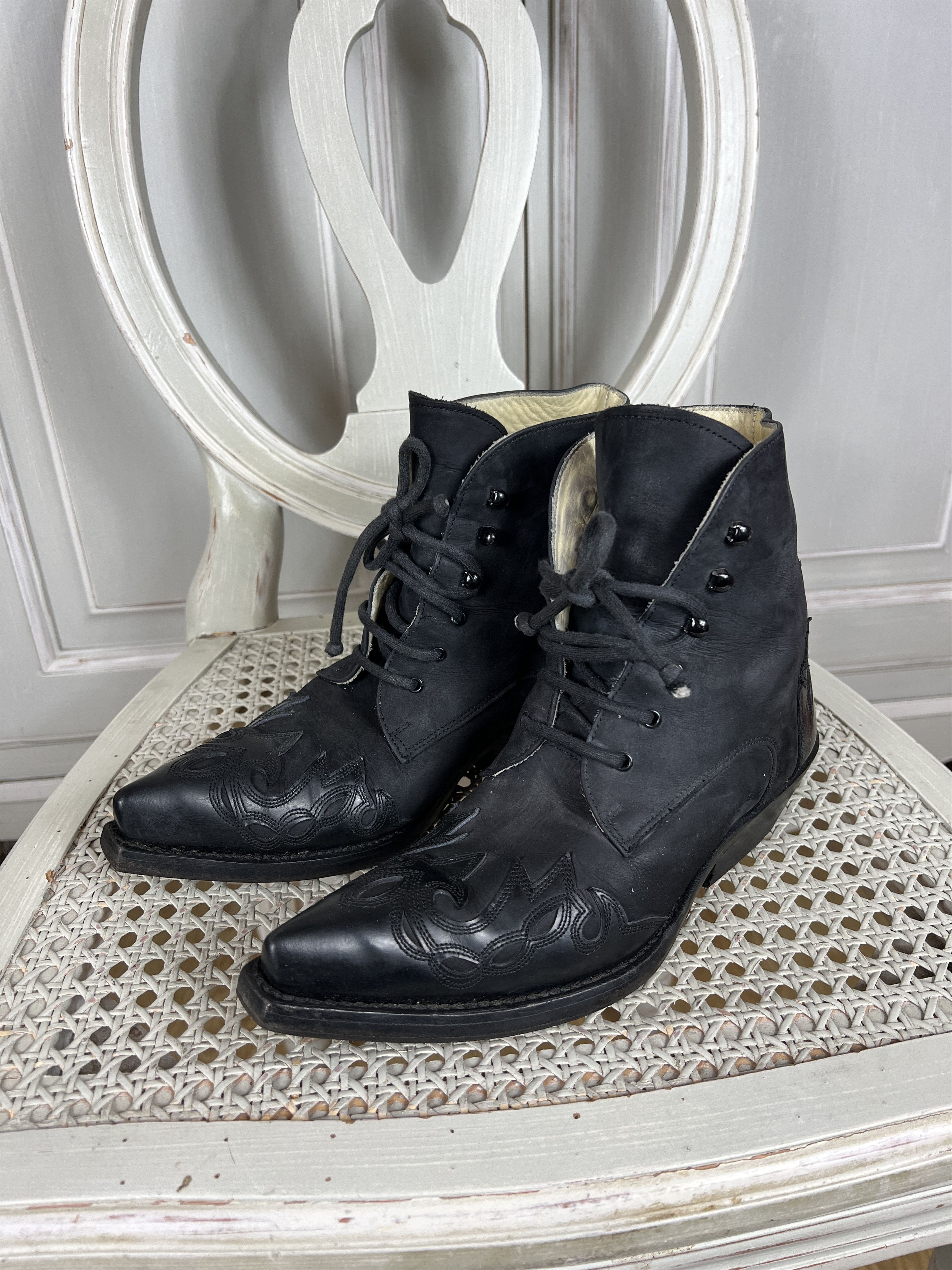 Hysteric Glamour × Sancho Boots SANCHO BOOTS BLACK KAZAKI WESTERN COWBOY LEATHER Size US 8 / IT 38 - 1 Thumbnail