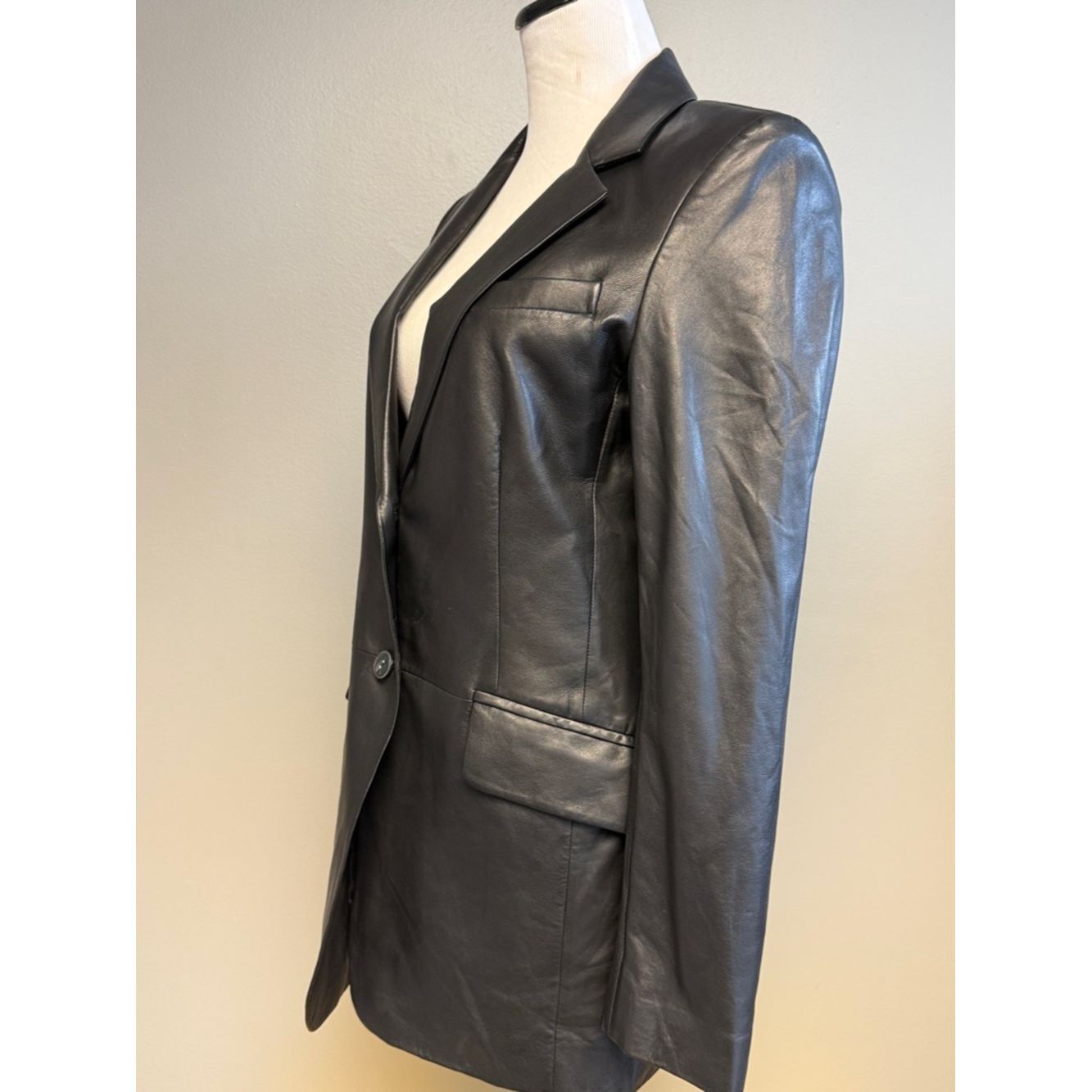 Rag & Bone Rag & Bone Lamb Leather Blazer Black Size 2 Tailored Jacket Size XS / US 0-2 / IT 36-38 - 6 Thumbnail