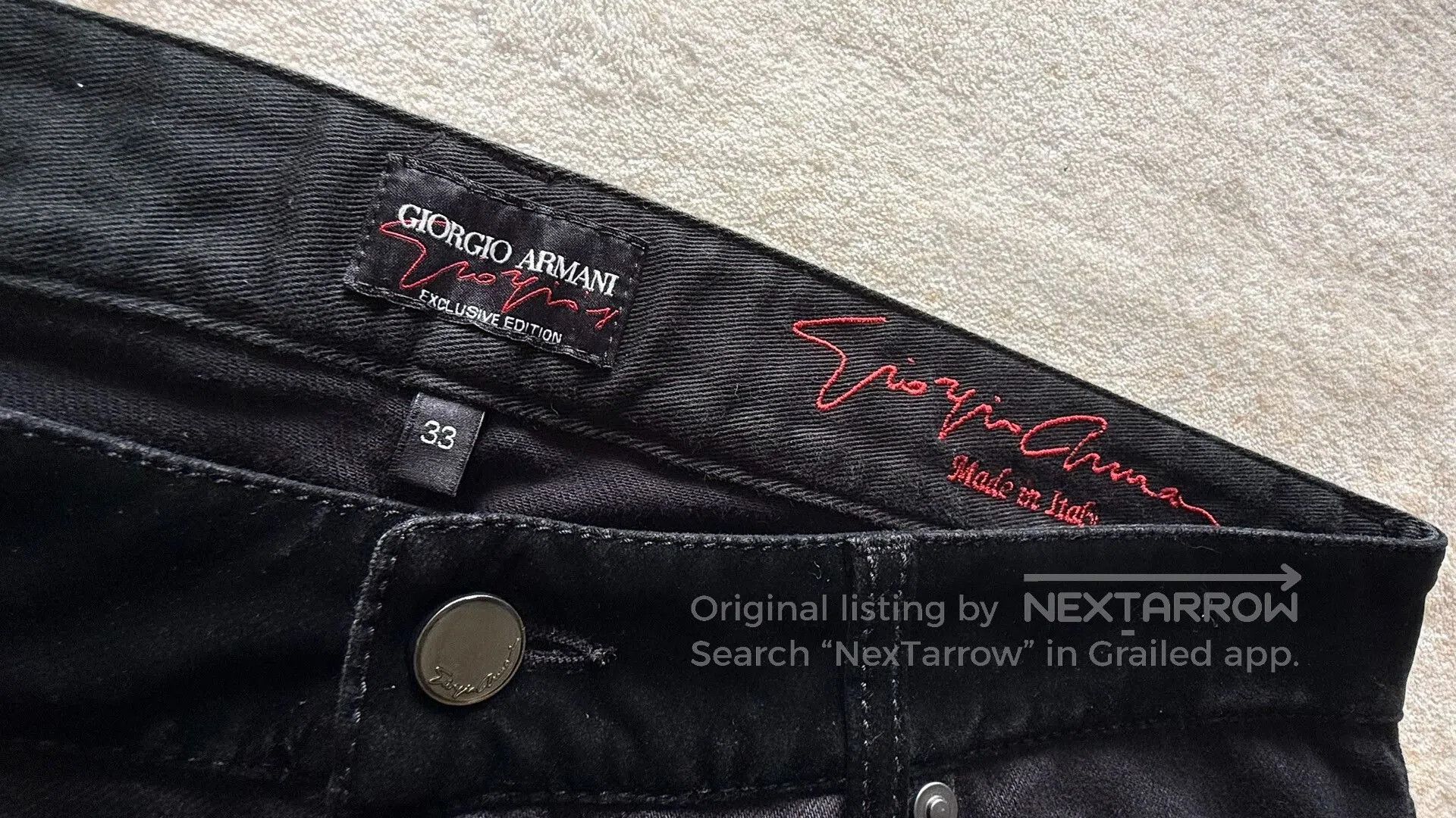 Giorgio Armani Giorgio Armani Exclusive Edition Black Jeans. Size US 32 / EU 48 - 3 Thumbnail