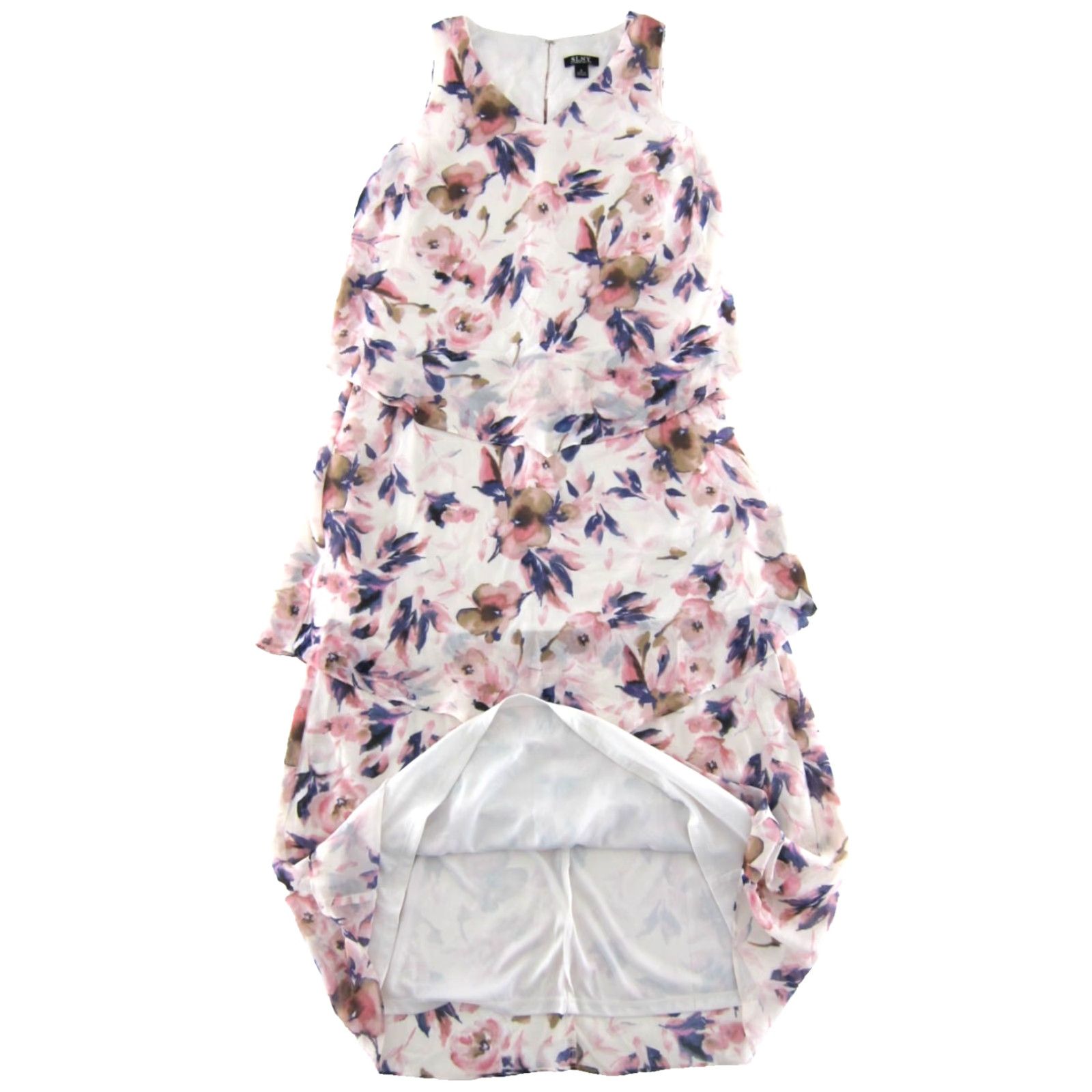 Pinko NWT SLNY Pink Purple White Floral Sleeveless Tiered Long Maxi Tank Sun Dress 8 Size M / US 6-8 / IT 42-44 - 5 Thumbnail
